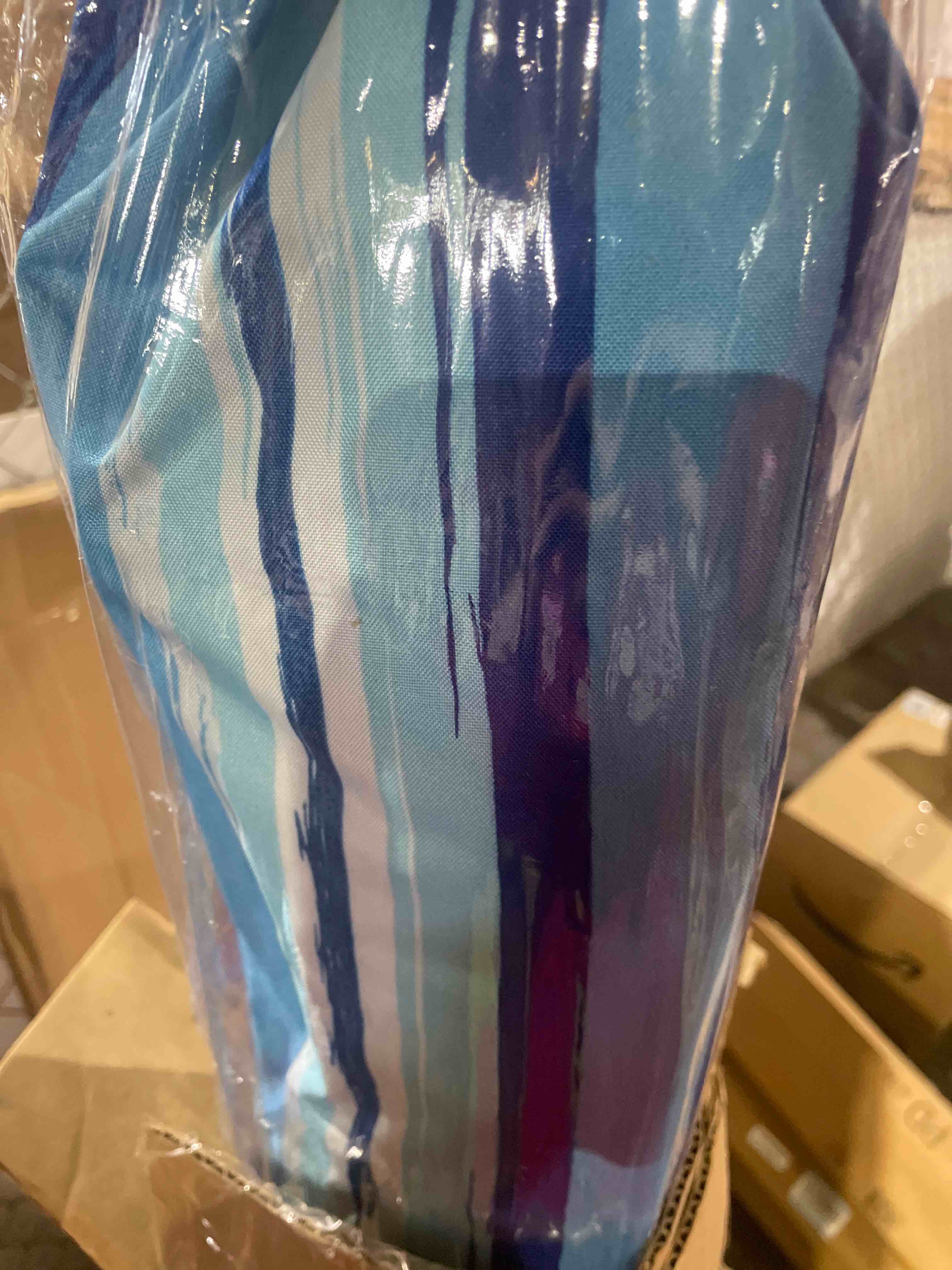 Condition photo showing New/Like New for blissun 7.2' beach umbrella with sand anchor, outdoor portable beach umbrella for sand with tilt pole, carry bag, air vent blue
