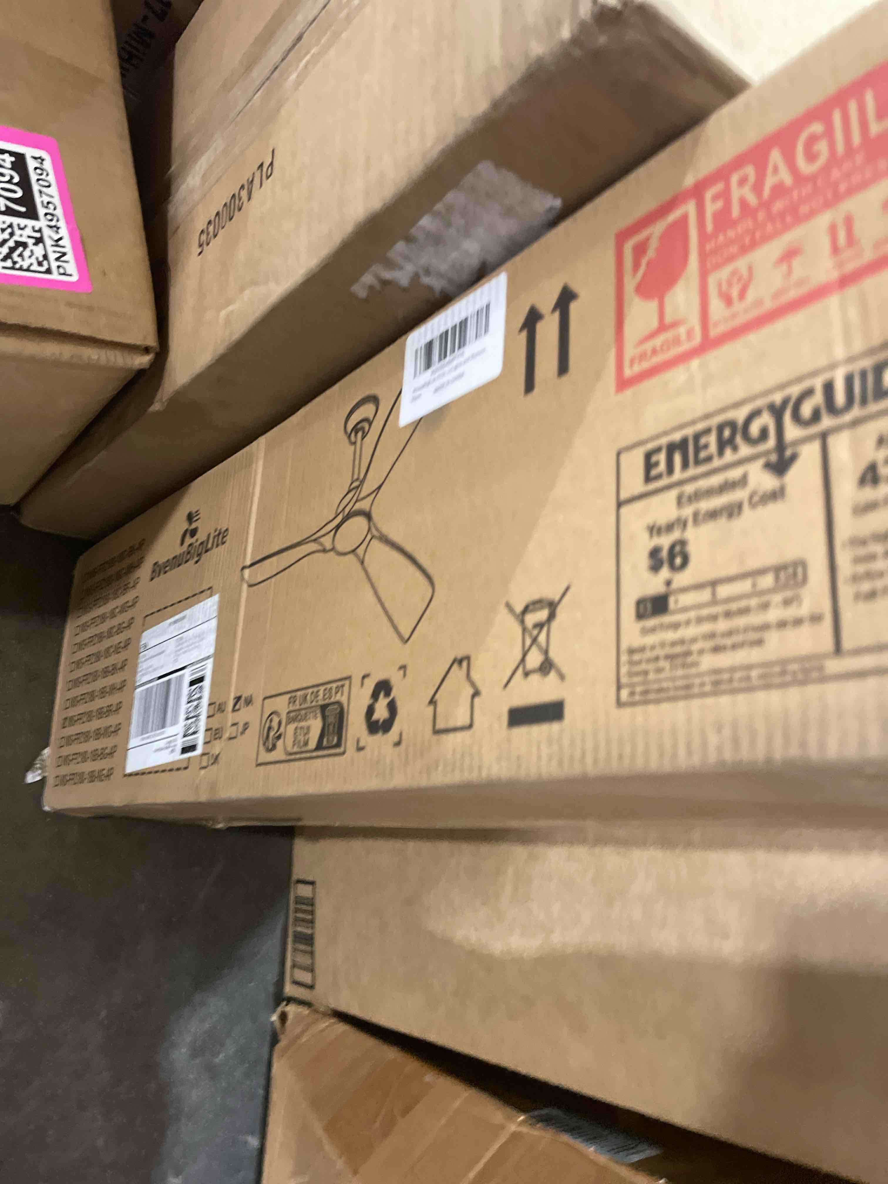 Condition photo showing Good Condition for ceiling fan without light: 52 inch outdoor fan for patios - walnut ceiling fan no light indoor - modern 3 blade fan with remote app control reversible 6 speed dc motor walnut 05 52 inch (used)
