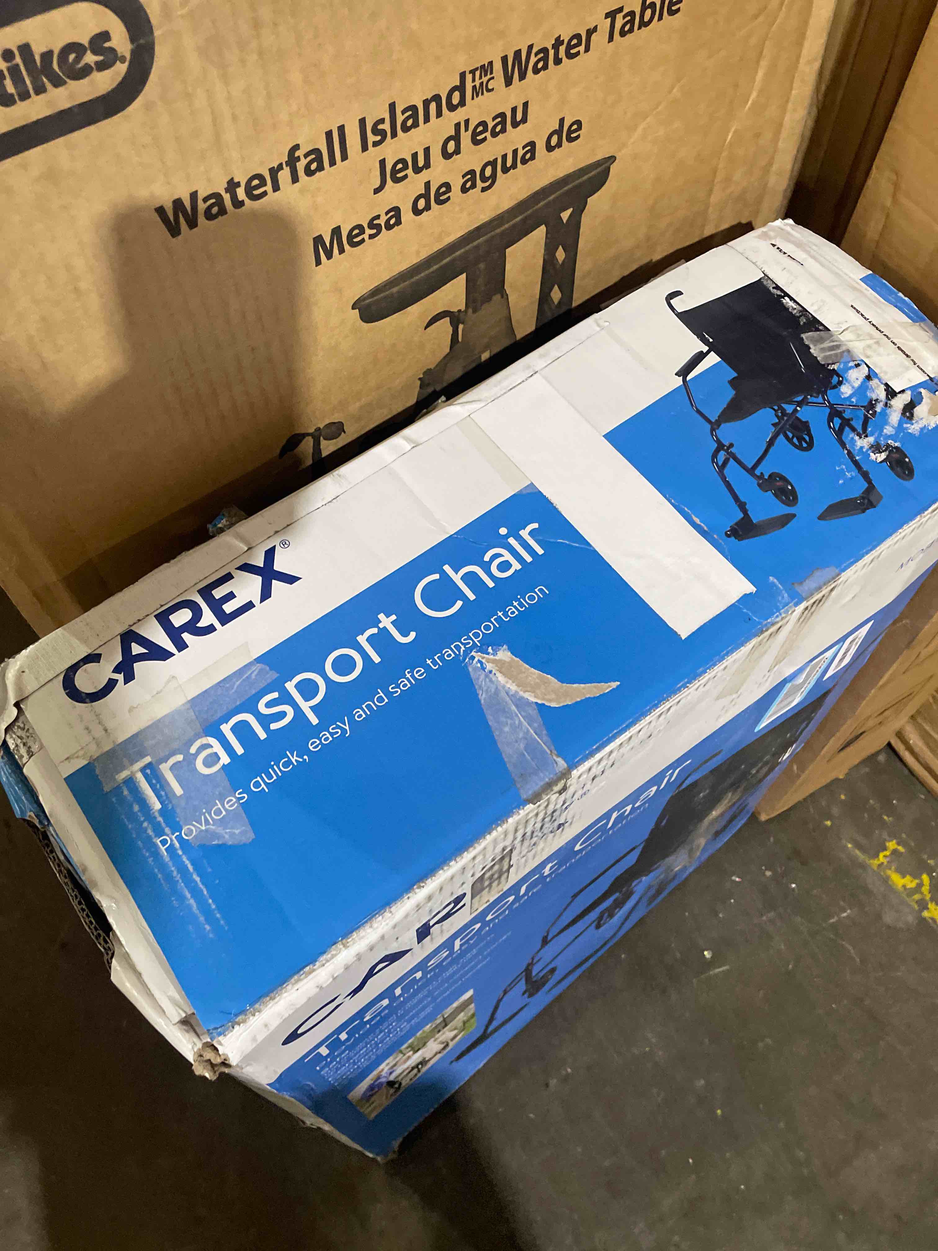 Condition photo showing New/Like New for carex transport wheelchair with 19 inch seat, folding transport chair with foot rests, foldable lightweight wheelchair foldable for storage and travel chair only