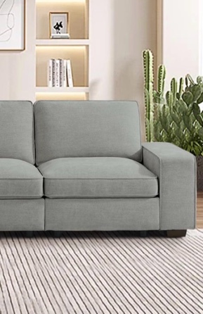 tekamon 128" modular sofa couch with seat storage, chenille sofa?modern comfy 4-seater couch for living room, office, apart w/deep seat, wide armrest, usb, pockets, removable covers (right arm chair only)