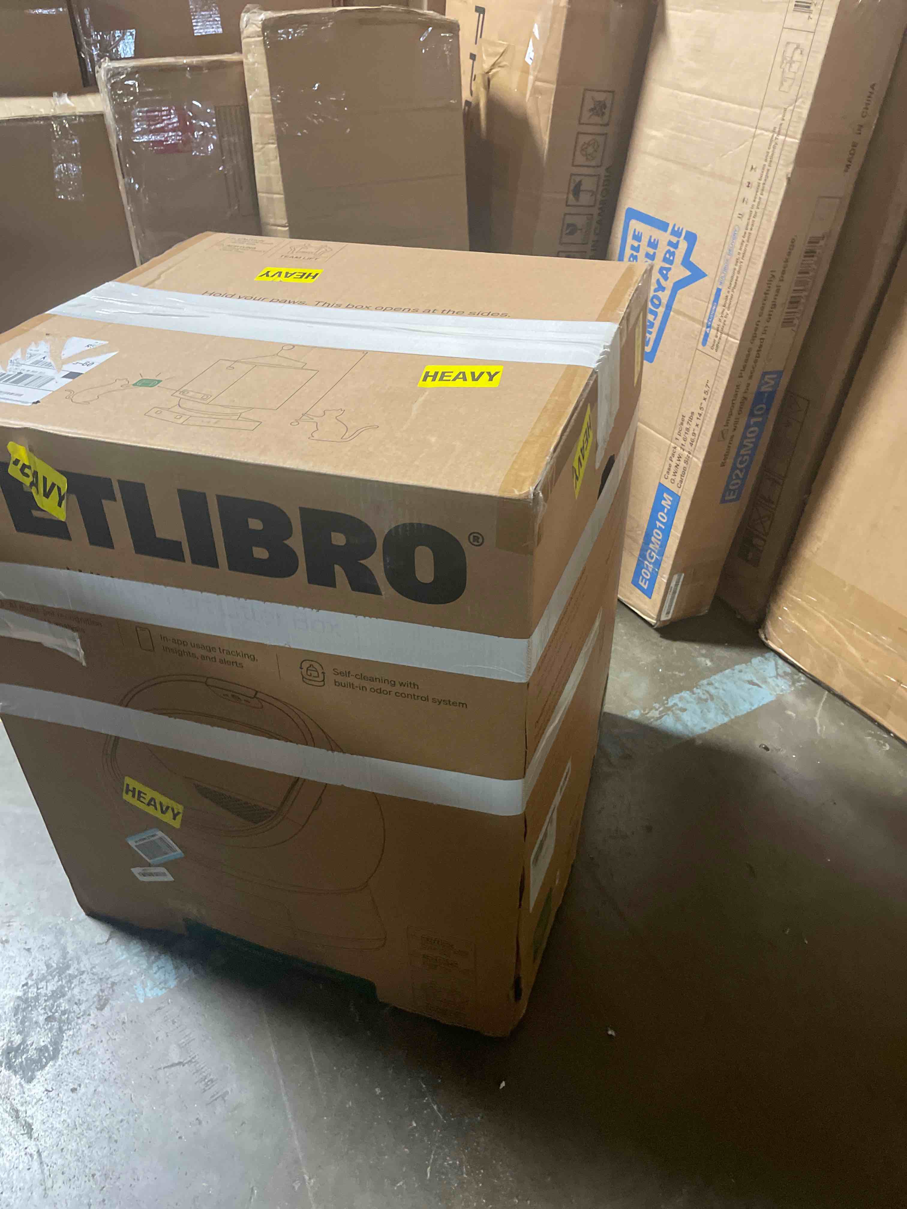 Condition photo showing As Is for (used)petlibro automatic litter box with ai-camera waste analysis, auto odor-control self cleaning litter box, large open-top luma smart litterbox with multi-cats recognition, usage tracking, safety sensors white luma cat litter box