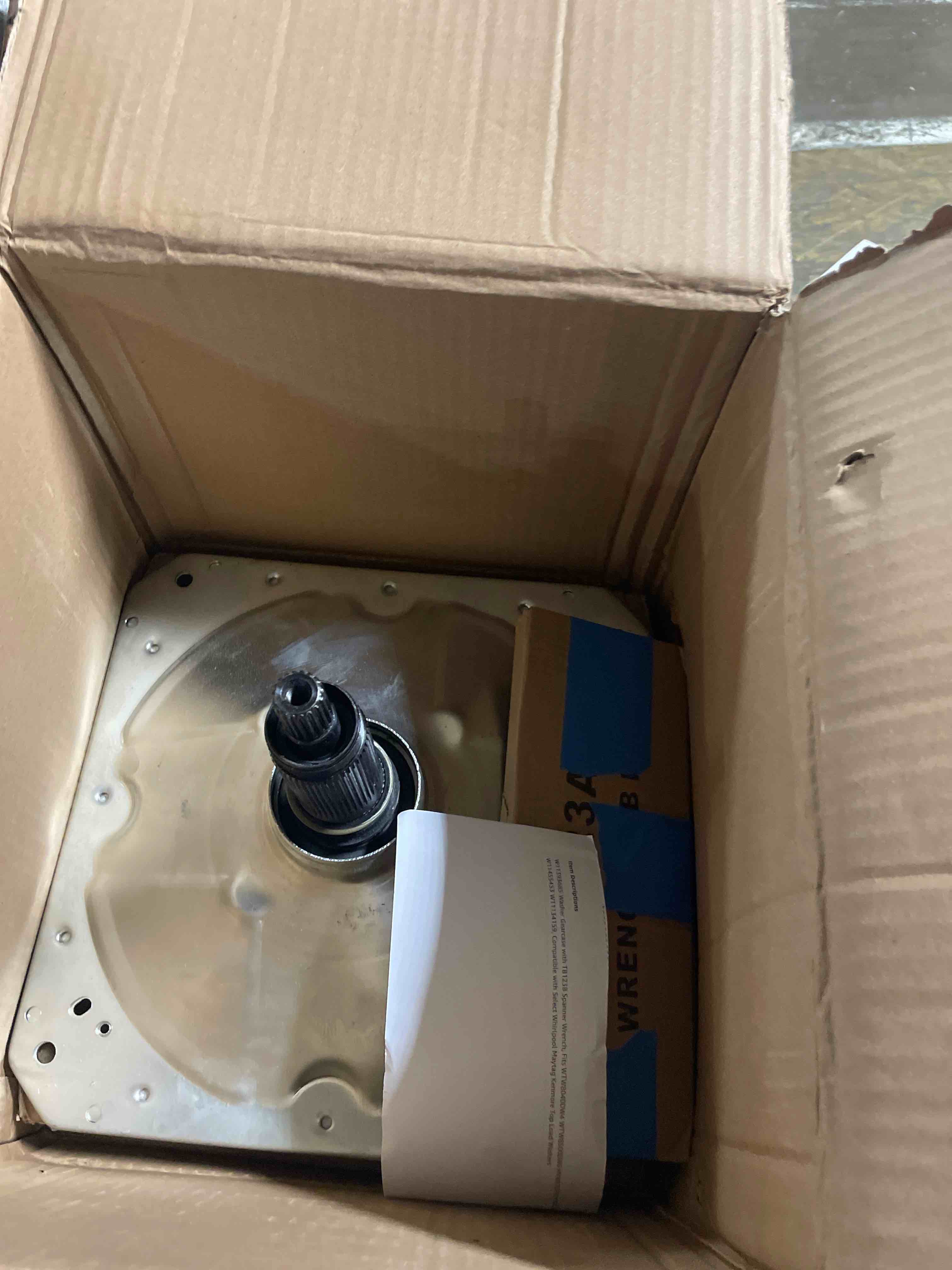 Condition photo showing Good Condition for w11393685 washer gear case compatible with whirlp | transmission top-load washing machine, w10447976 w10811956 w10868473 w11134159 w11393686 w11455453, alloy steel