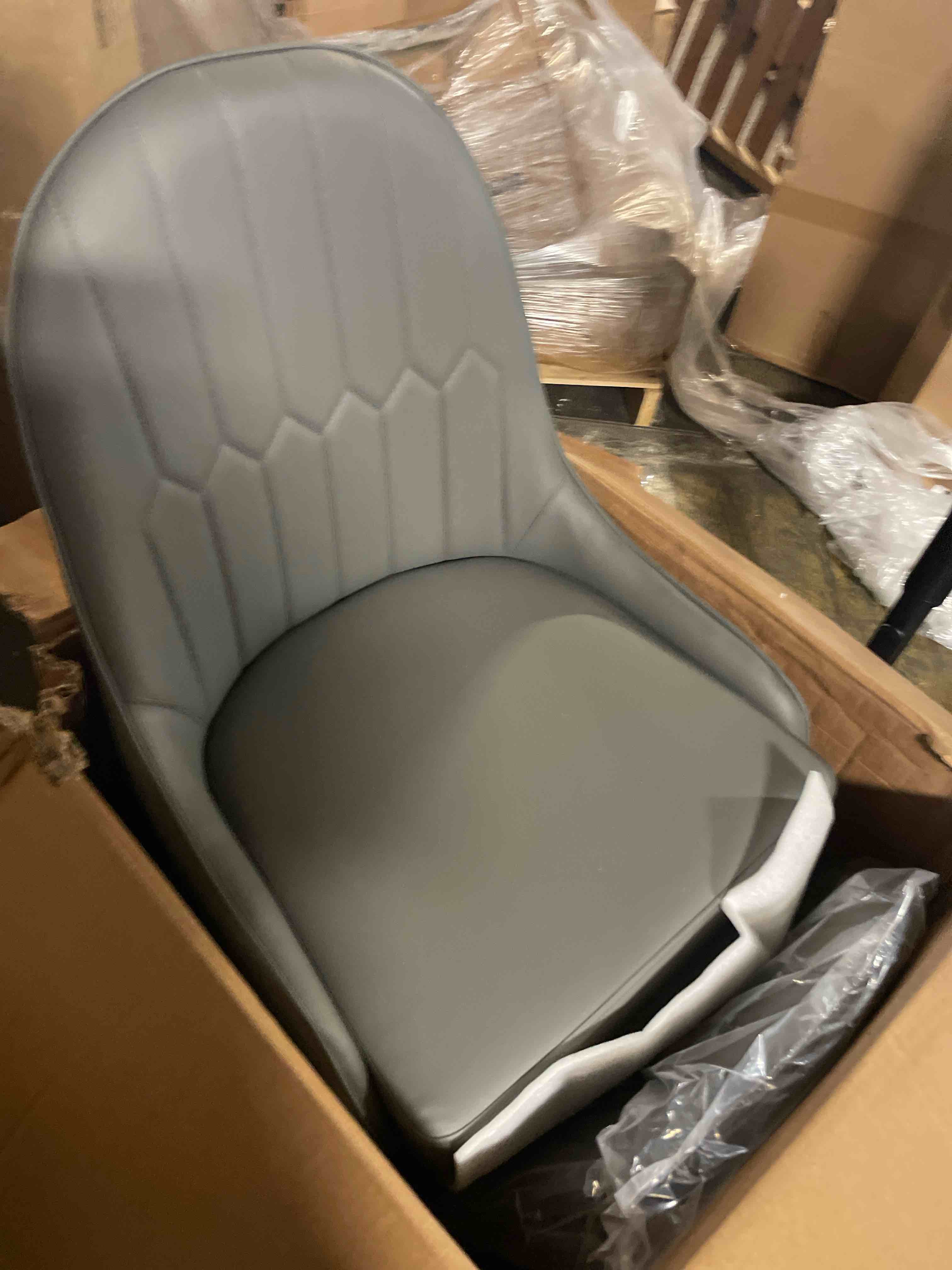 Condition photo showing New/Like New for dining chairs dining room chairs dining chairs set of 2, faux leather dining chair upholstered side chair for dining room kitchen living room