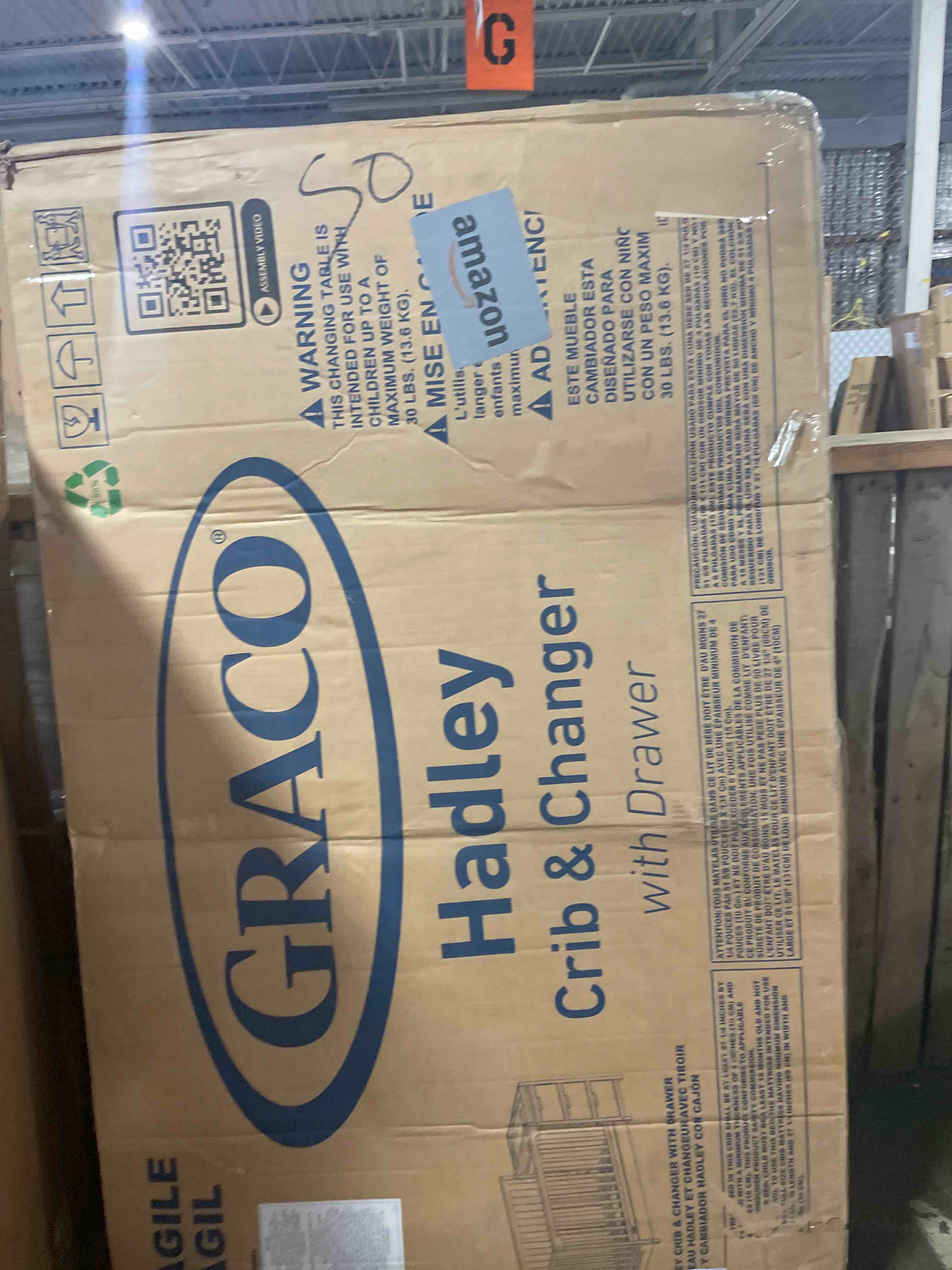 Condition photo showing Good Condition for graco hadley 5-in-1 convertible crib and changer with drawer (espresso) – greenguard gold certified, crib and changing table combo with drawer, includes baby changing pad, converts to full-size bed