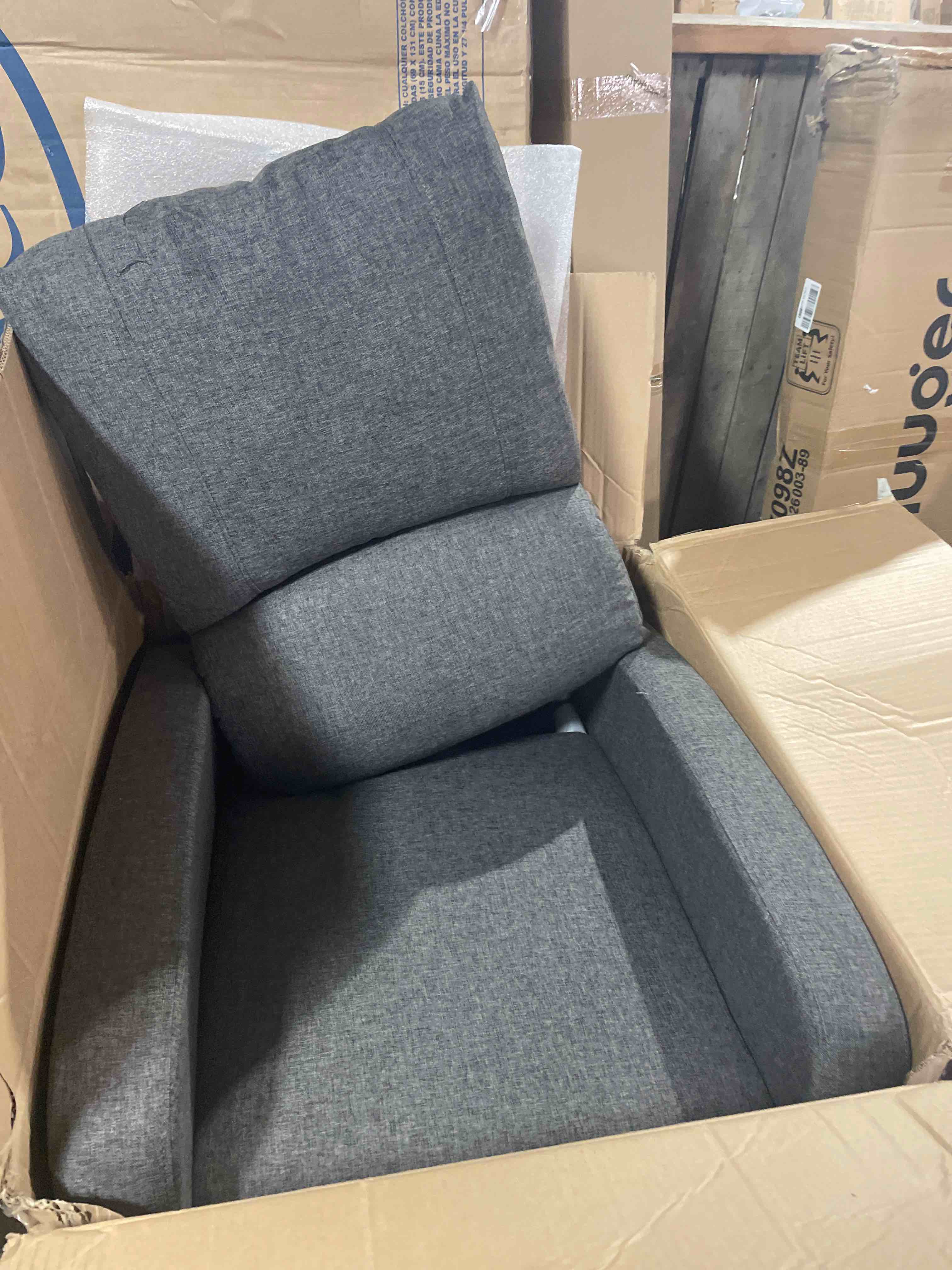 Condition photo showing Good Condition for yaheetech fabric recliner chair ergonomic adjustable single sofa with thicker seat cushion, modern home theater seating for living room matte grey