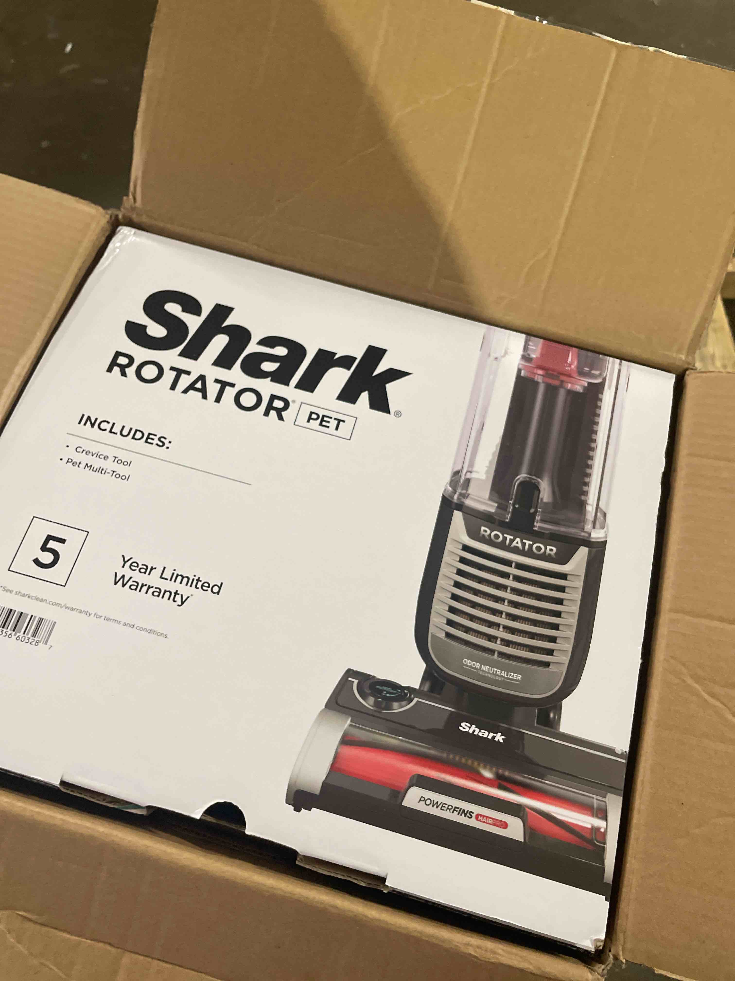 Condition photo showing As Is for (used)shark zu102 rotator pet upright vacuum with powerfins hairpro & odor neutralizer technology, charcoal, 2.9 l dust cup powerfins+odor neutralizer technology