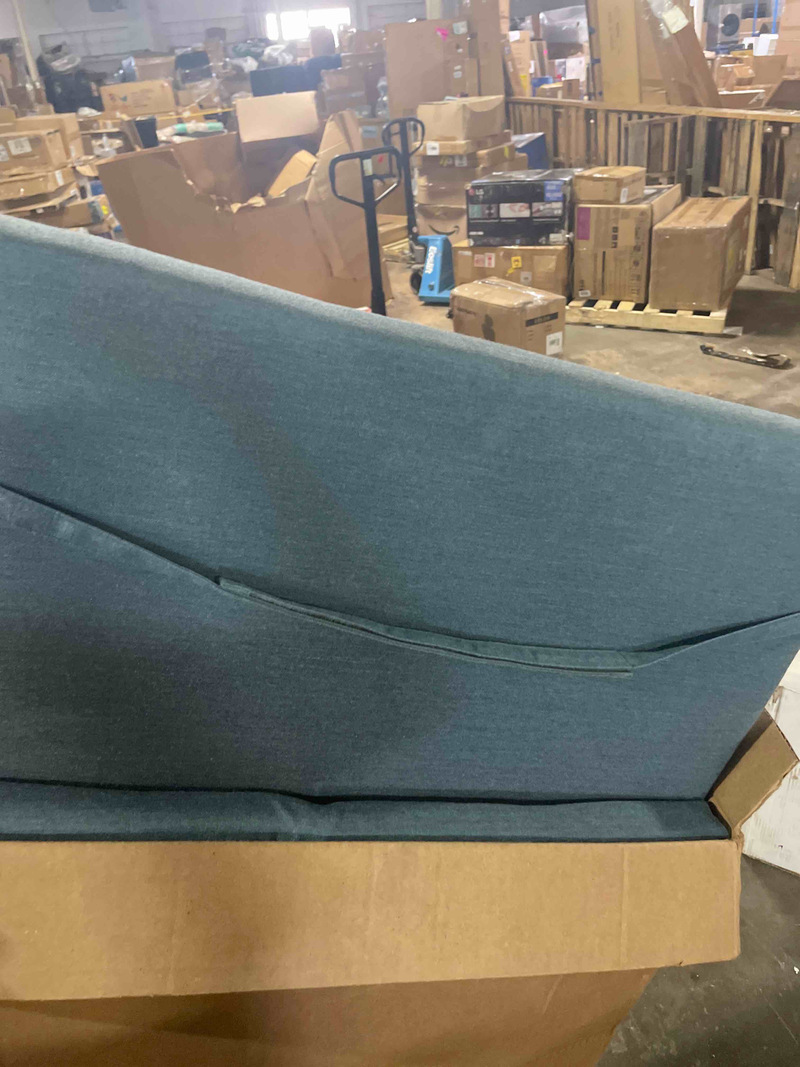 Condition photo showing Good Condition for rofielty bench cushion for indoor furniture blue, 39x15x2 inch | linen bench cushion with resilient foam, 4 ties, durable double stitching, fits most indoor benches, dining chairs
