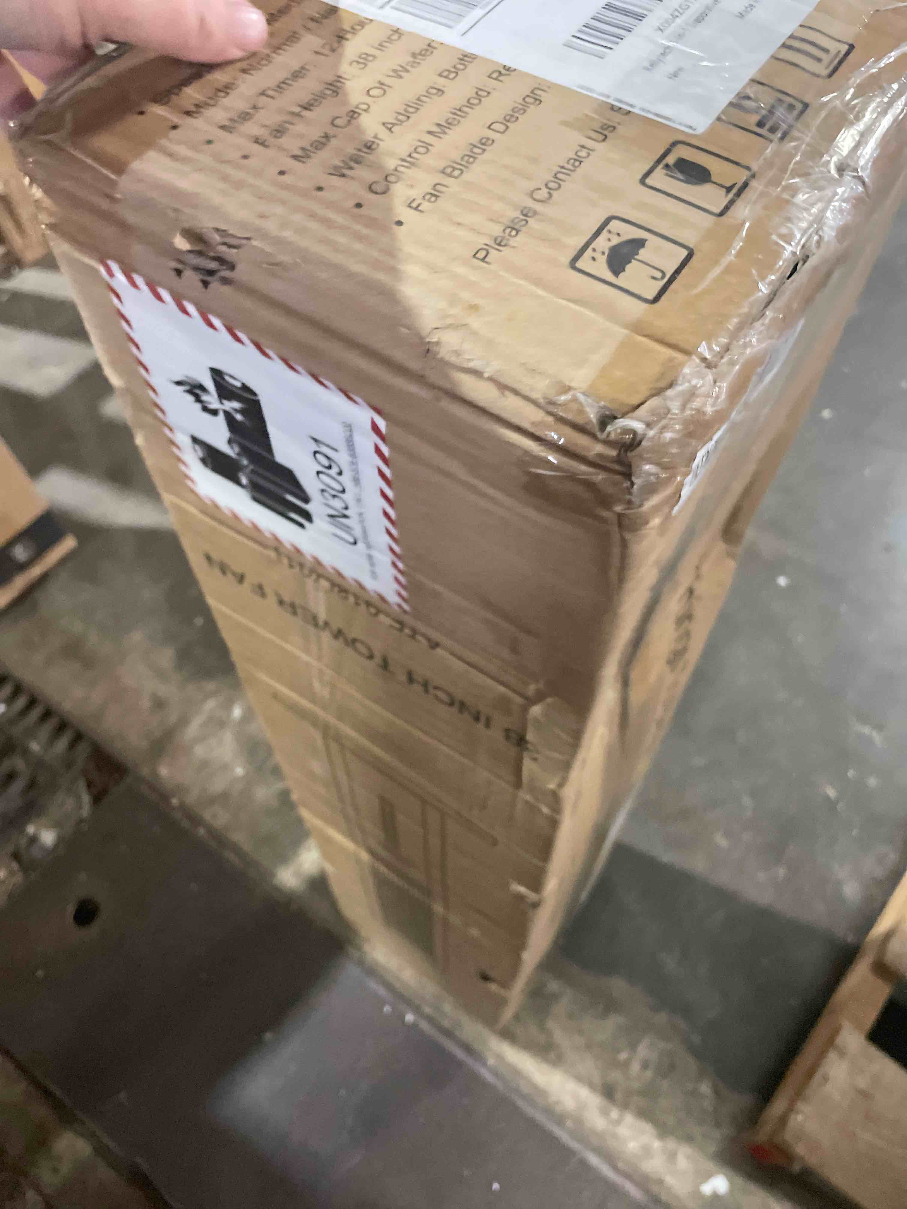 Condition photo showing Good Condition for evaporative air cooler - swamp cooler with 3l water tank, 3 modes & 3 speeds, remote control, 12h timer, 50° oscillating portable bladeless cooling tower fan for room bedroom office mother's day white