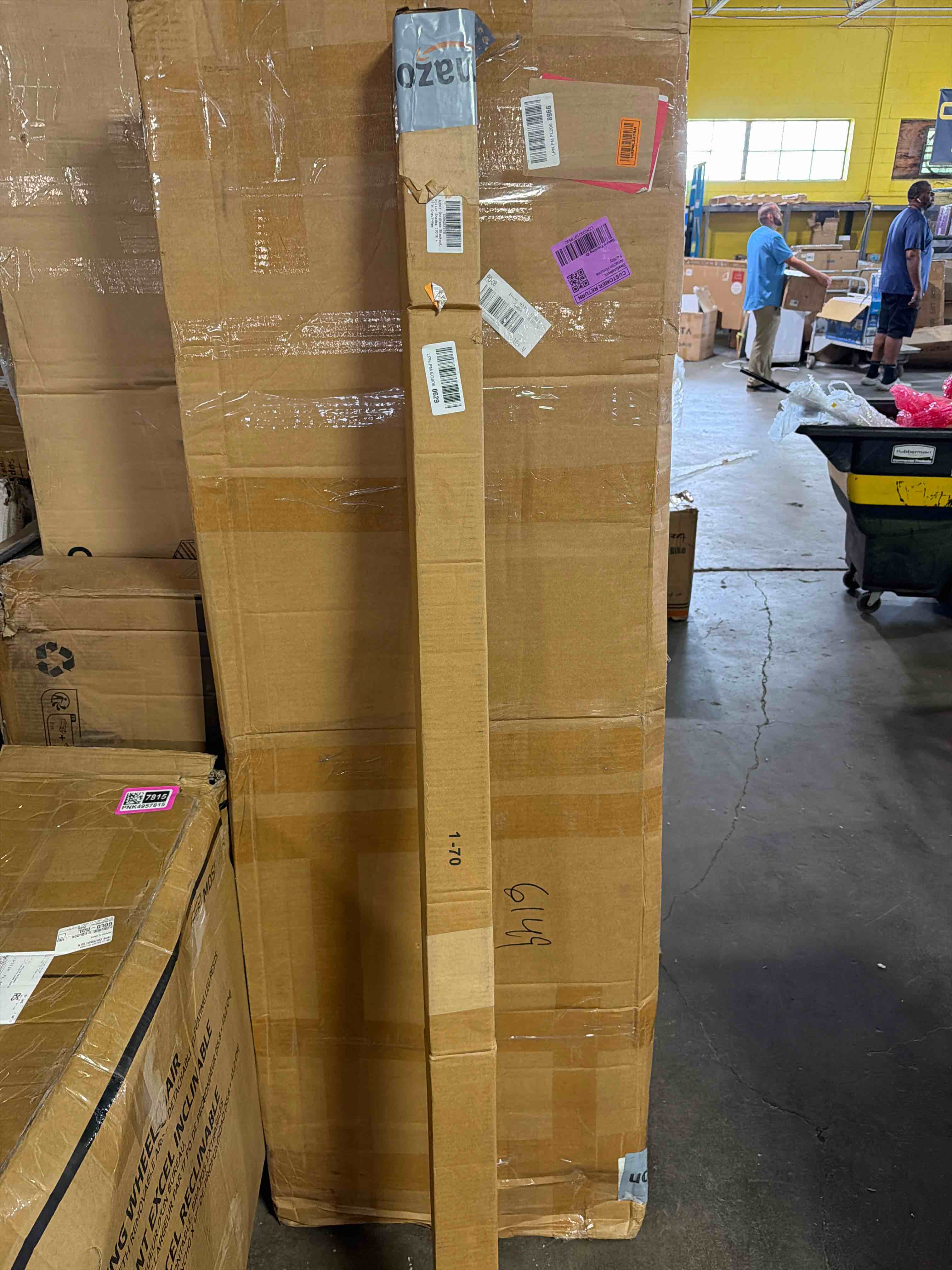 Condition photo showing New/Like New for cordless roller shades blackout blinds for windows room darkening rolled up shades with spring system, uv protection window shades door blinds for home and office (70" w x 72" h, grey) 70"w x 72"h grey
