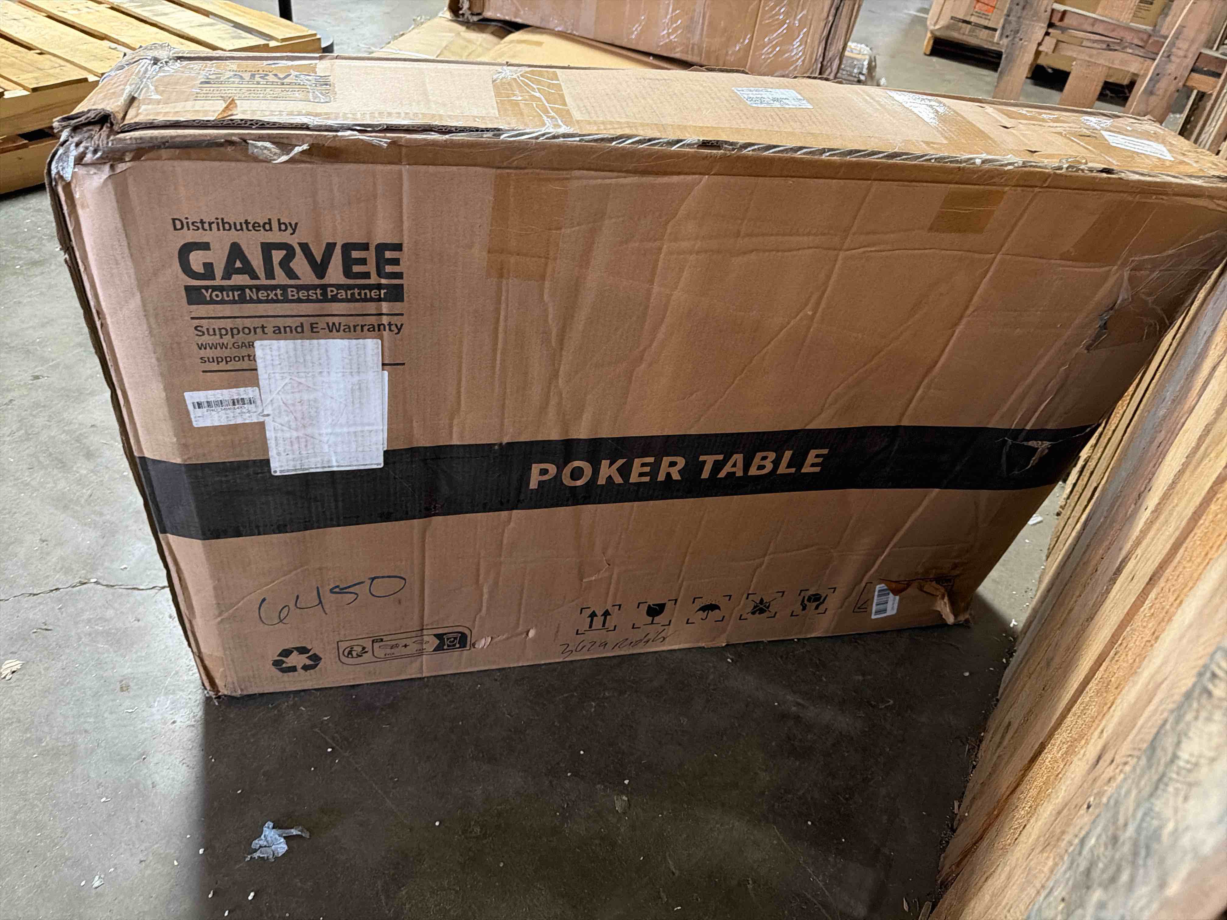 Condition photo showing New/Like New for garvee 84" oval poker table, foldable casino-style game table with padded rail & 9 built-in stainless steel cup holders, portable folding card table for 10 players - green & black