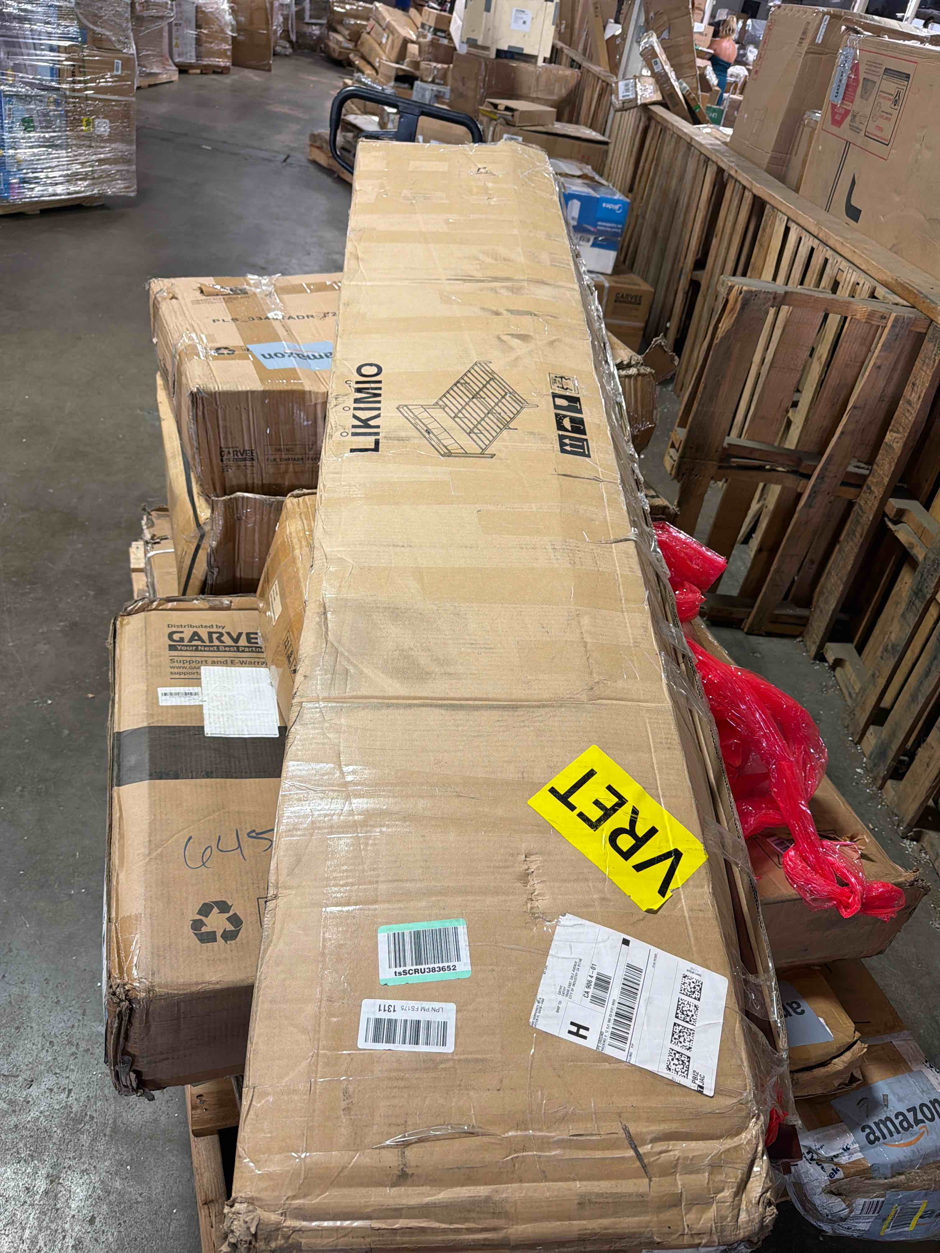Condition photo showing New/Like New for likimio king size bed frame, storage headboard with charging station, solid and stable, noise free, no box spring needed, easy assembly