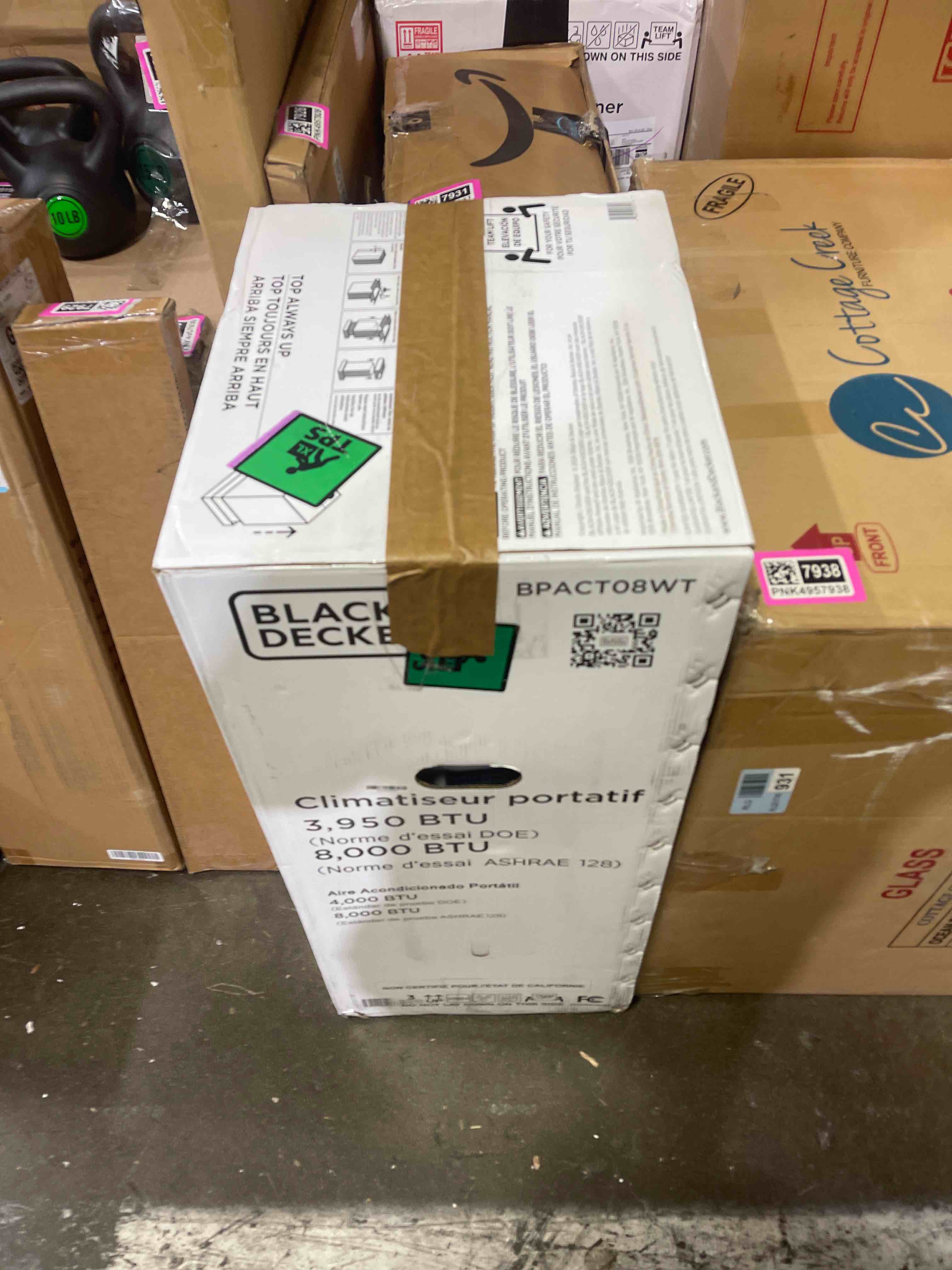 Condition photo showing Good Condition for 4,000 btu (8,000 btu ashrae) portable air conditioner with remote control