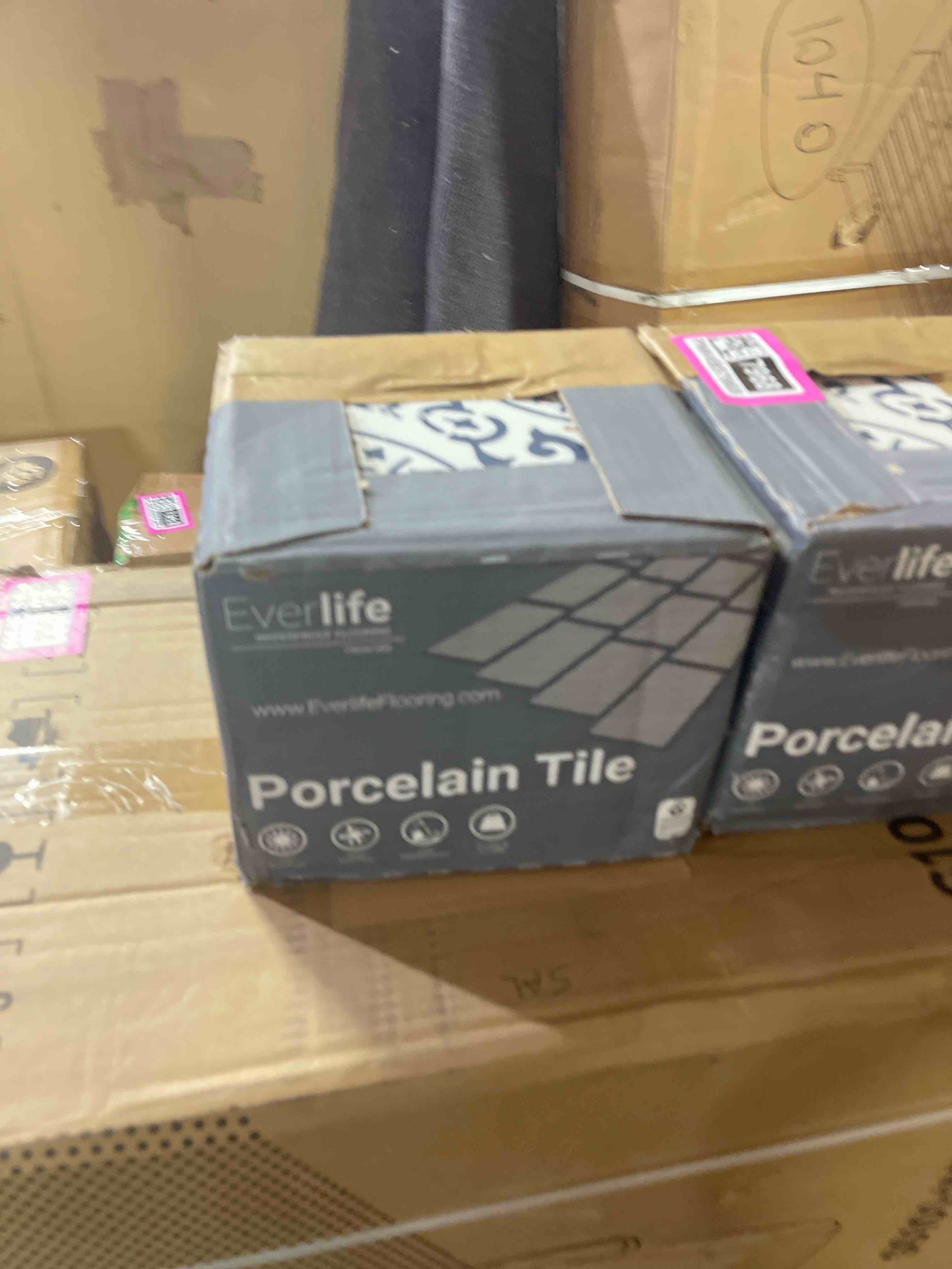 Condition photo showing New/Like New for 12 in. w x12 in.l outdoor courtyard pattern square plastic pvc interlocking flooring deck tiles(pack of 44 tiles)in gray