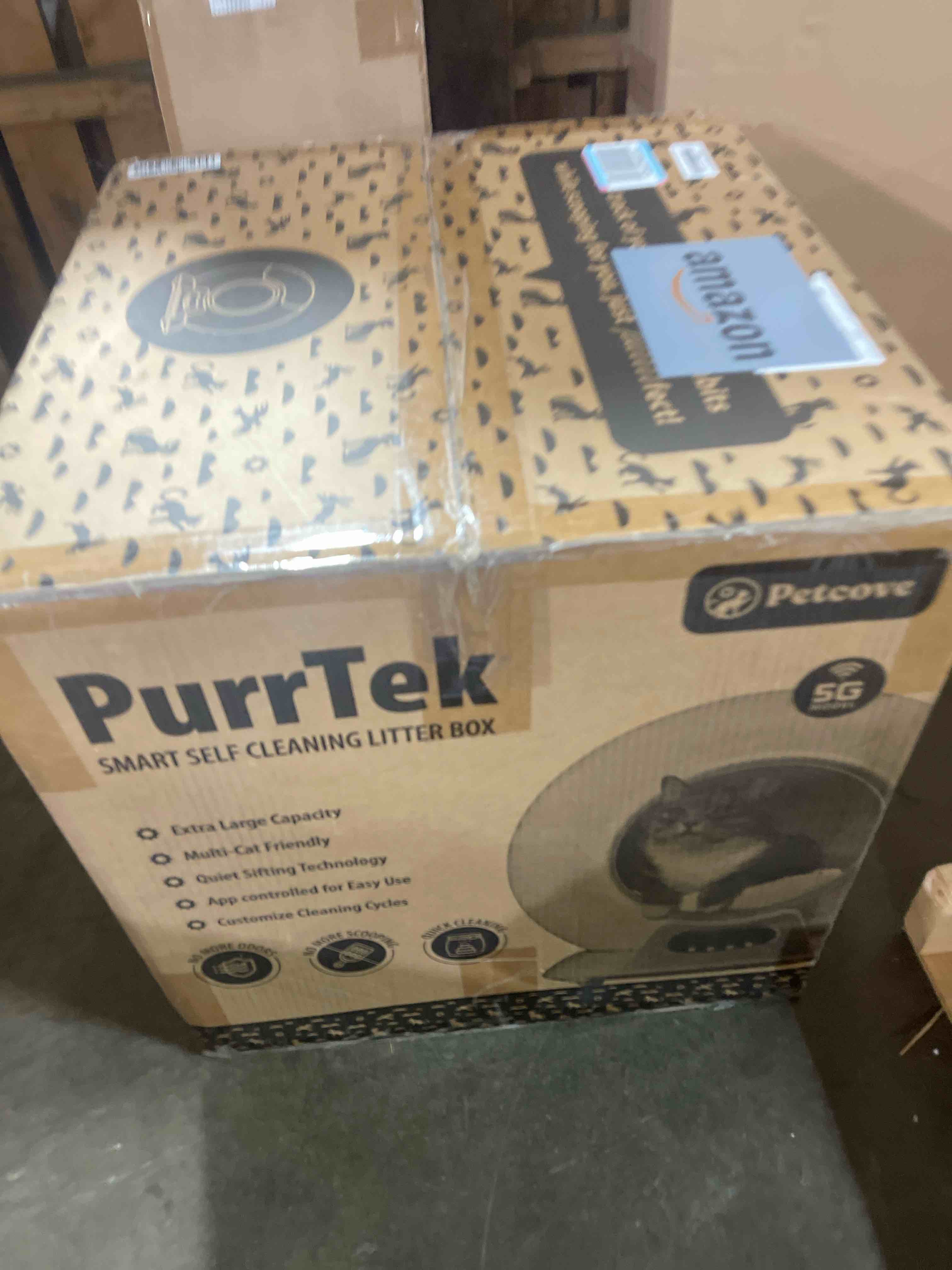 Condition photo showing New/Like New for petcove automatic self cleaning litter box for multiple cats - purrtek with smart app control (5ghz wi-fi), triple odor control, quiet operation & advanced safety sensors regular