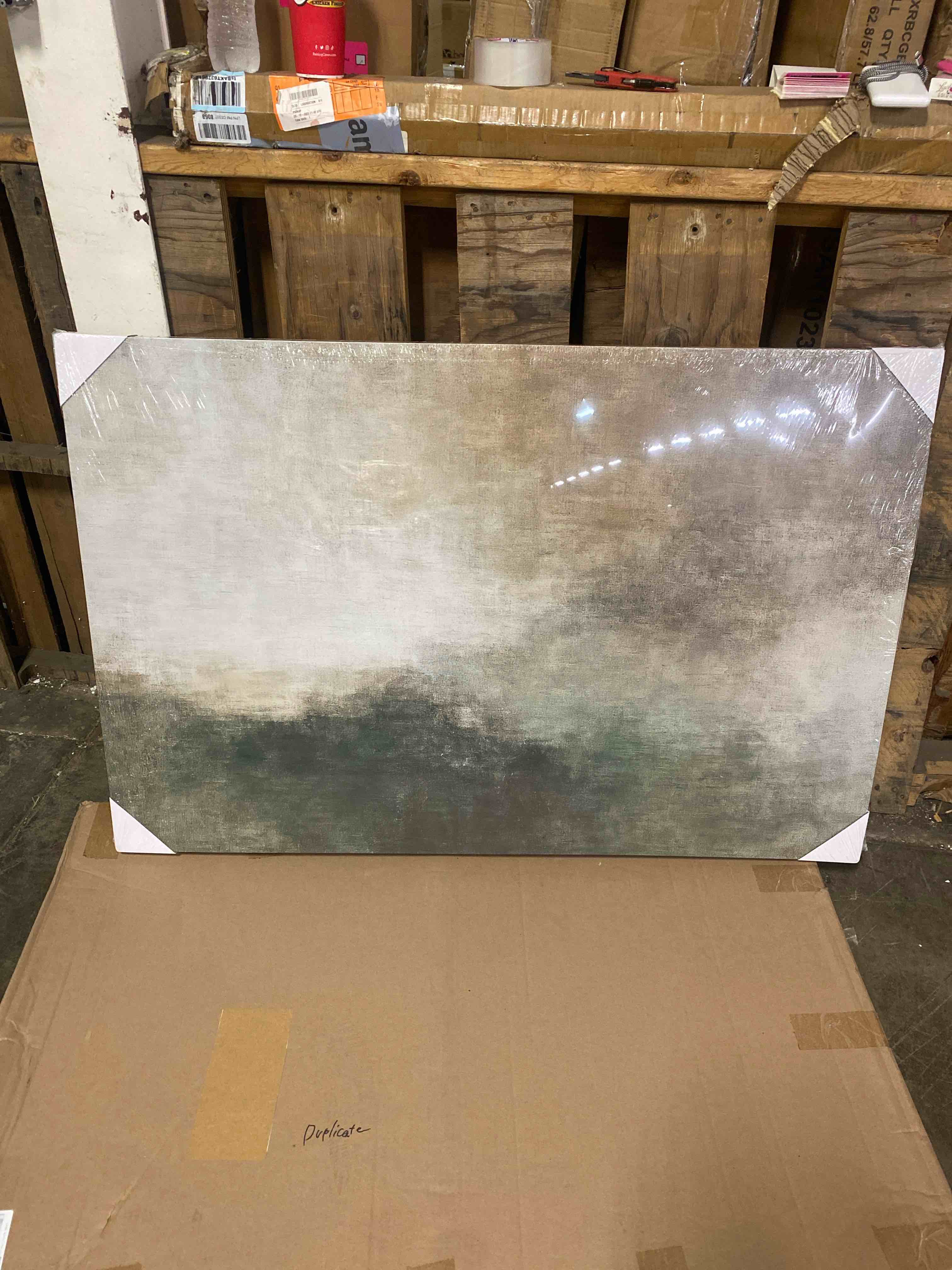 Condition photo showing New/Like New for (similar) adjuvant wall art contemporary green toned abstract scene 58" l x 29" w, prints impressionist canvas artwork gentle brushstrokes prints wall decor for living room bedroom home office