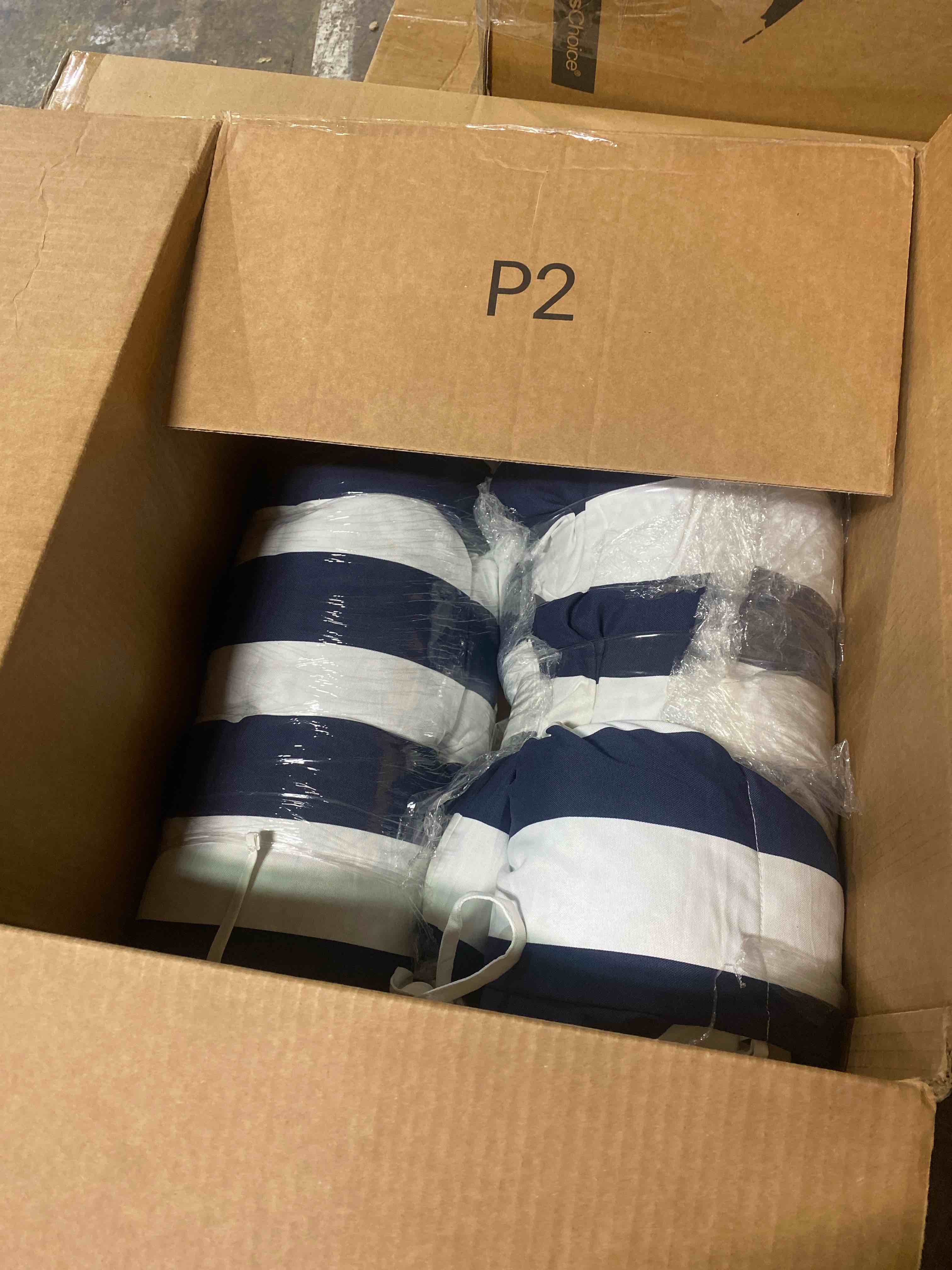 Condition photo showing New/Like New for (similar) only choice 2 pieces set patio 72.83” × 23.62 ” indoor/outdoor chaise lounge chair cushion replacement funiture seat cushion (white blue striped)