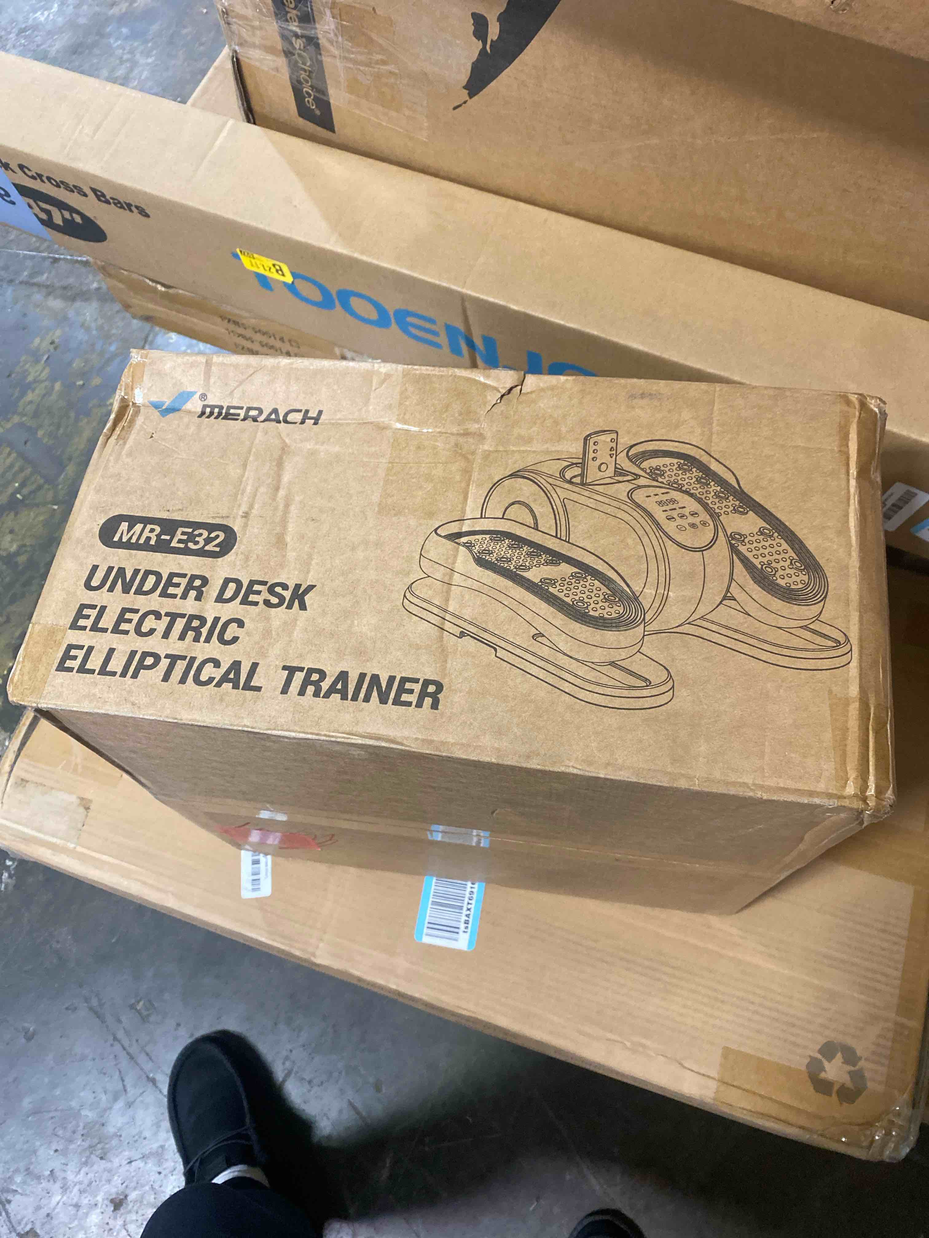Condition photo showing New/Like New for merach under desk elliptical, leg exerciser while sitting for seniors | quiet portable electric seated pedal exerciser machine with remote control & 12-speeds for home office