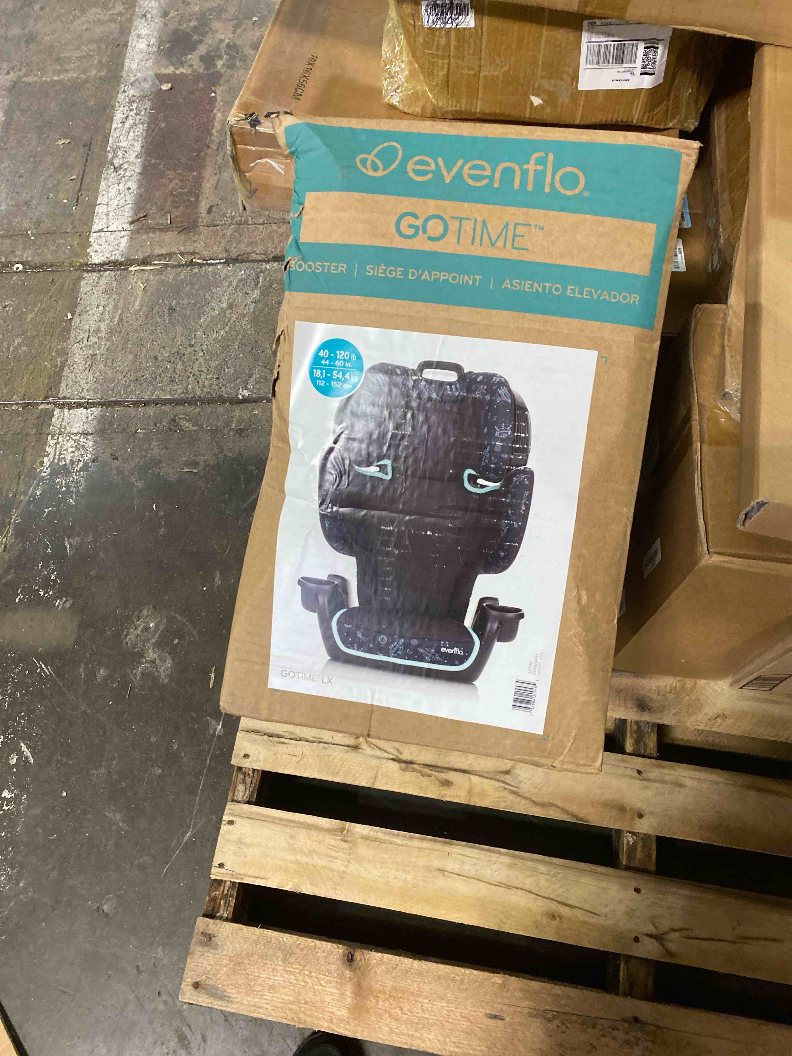 Condition photo showing New/Like New for evenflo gotime lx booster car seat (astro blue)