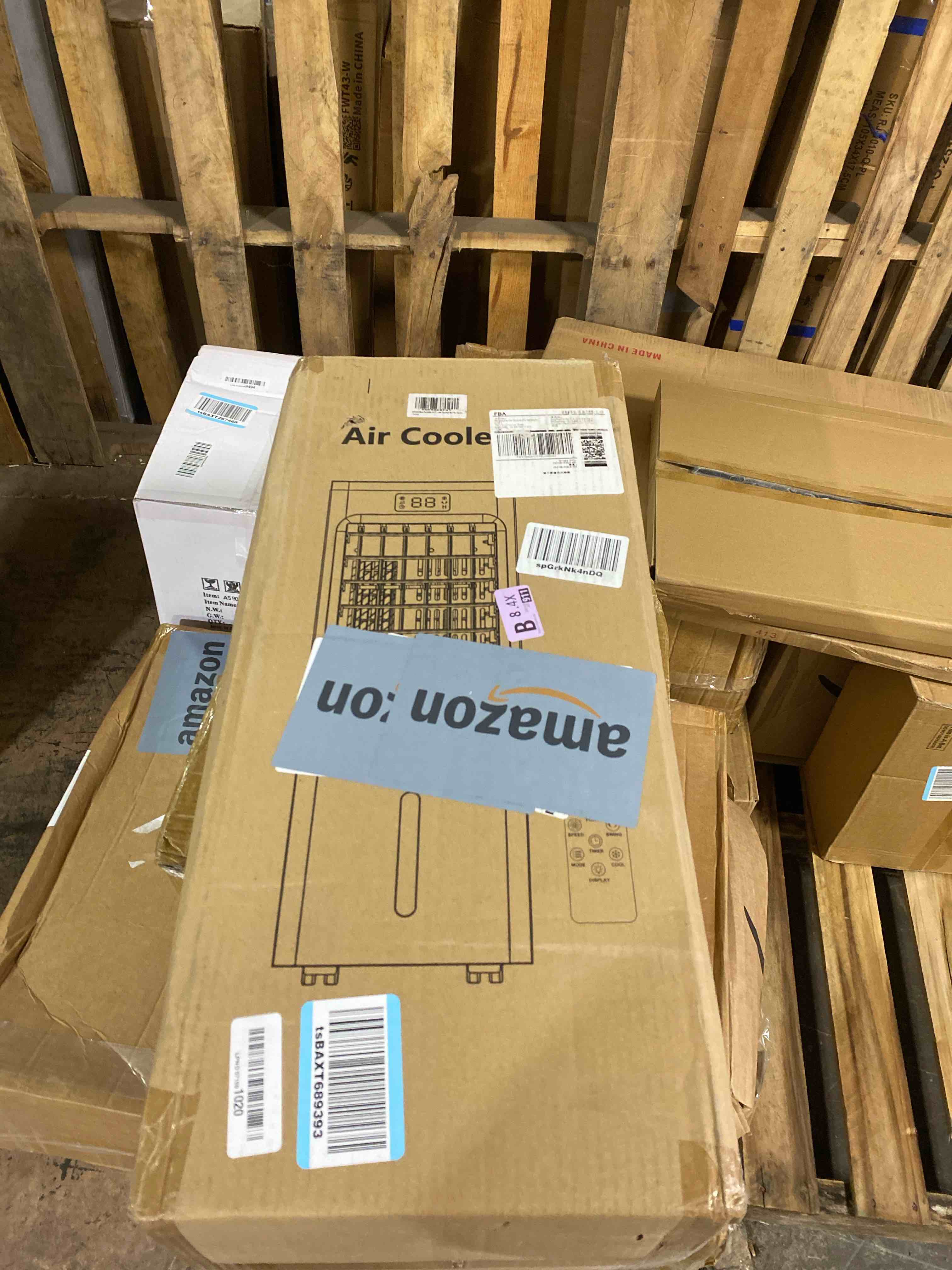 Condition photo showing New/Like New for windowless portable air conditioners, 6l swamp cooler, 3-in-1 evaporative air cooler with 4 ice packs, 4 modes & 3 speeds, auto oscillating, 12h timer, remote, quiet cooling fan for home white