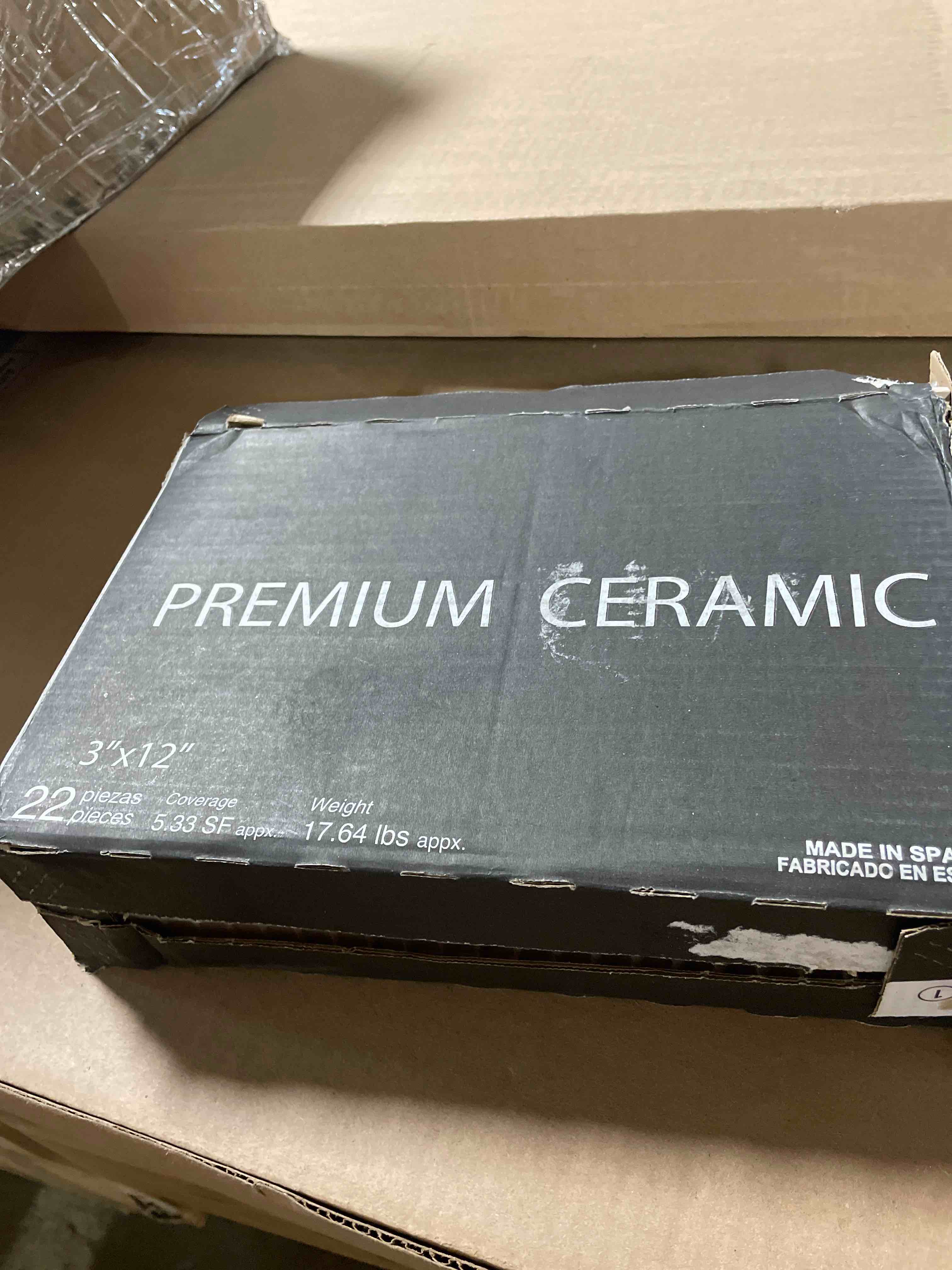 Condition photo showing New/Like New for msi renzo sterling 3 in. x 12 in. glossy ceramic wall tile (5.5 sq. ft./case)