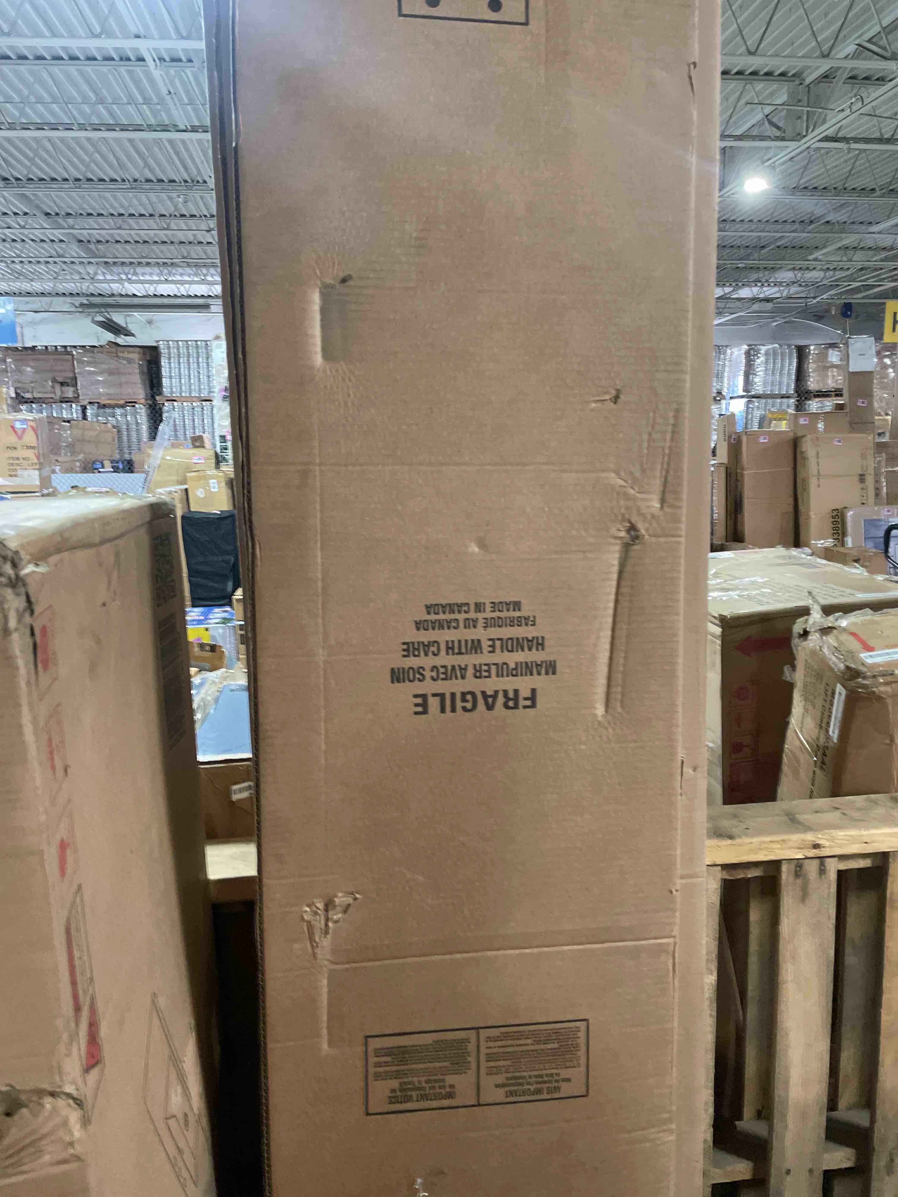 Condition photo showing As Is for meritline queen murphy bed with storage wardrobe and drawers,solid wood farmhouse murphy wall bed cabinet with drawers for bedroom office guest room,foldable (white,queen) (incomplete) 