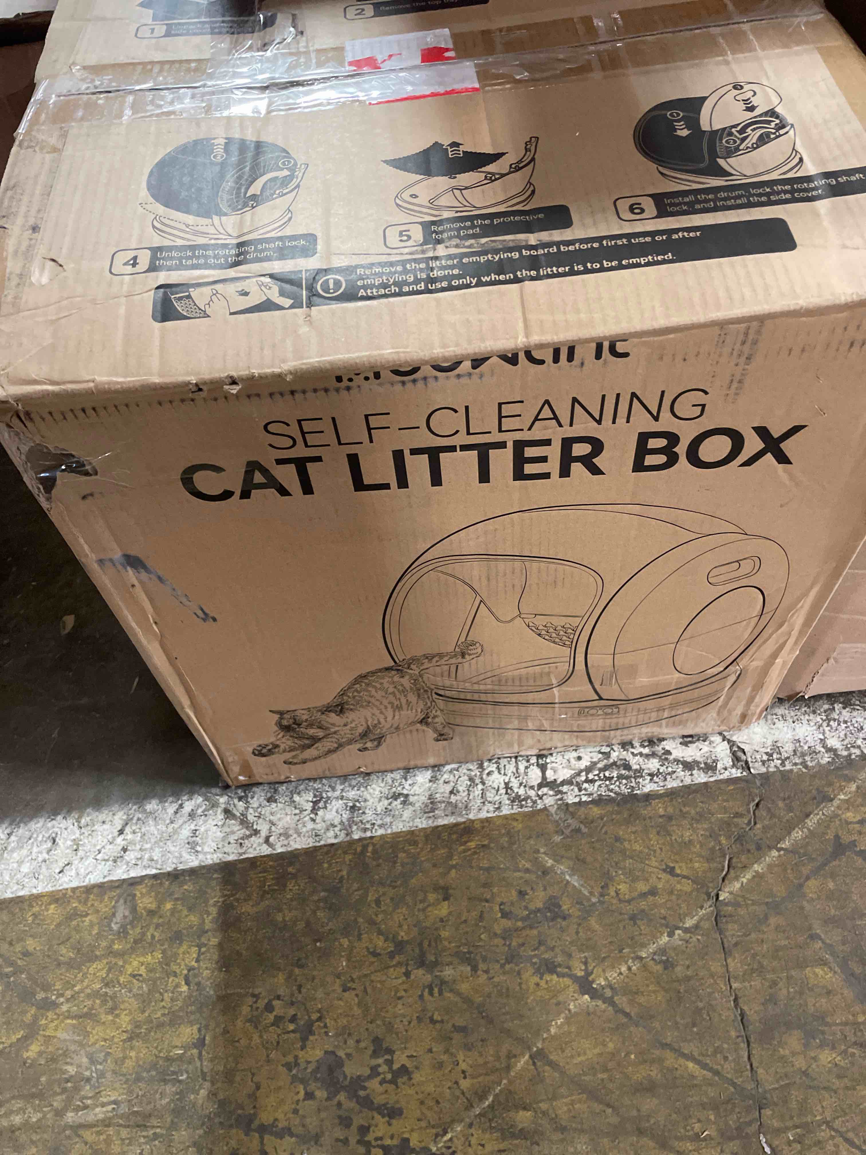 Condition photo showing As Is for meowant 75l extra large automatic litter box self cleaning | automatic litter box with app control, open low entry smart cats litter boxs for multi-cat compatible senior cats large cats (used)