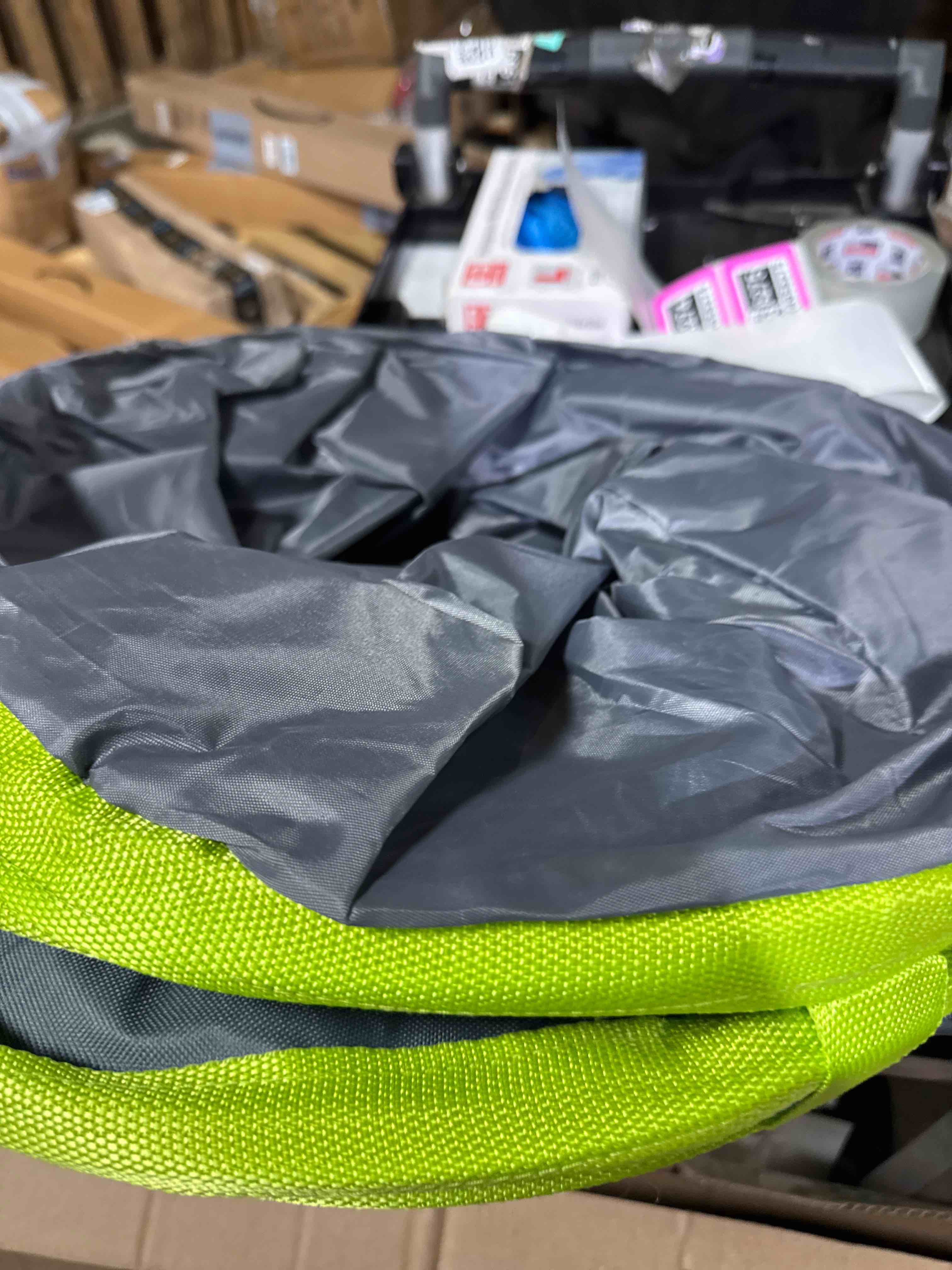 Condition photo showing New/Like New for resuable leaf bag 2 pack, collapsible trash can for camping, garden waste bag pop up, 120l large yard waste container with drain holes and drawstrings for windy days