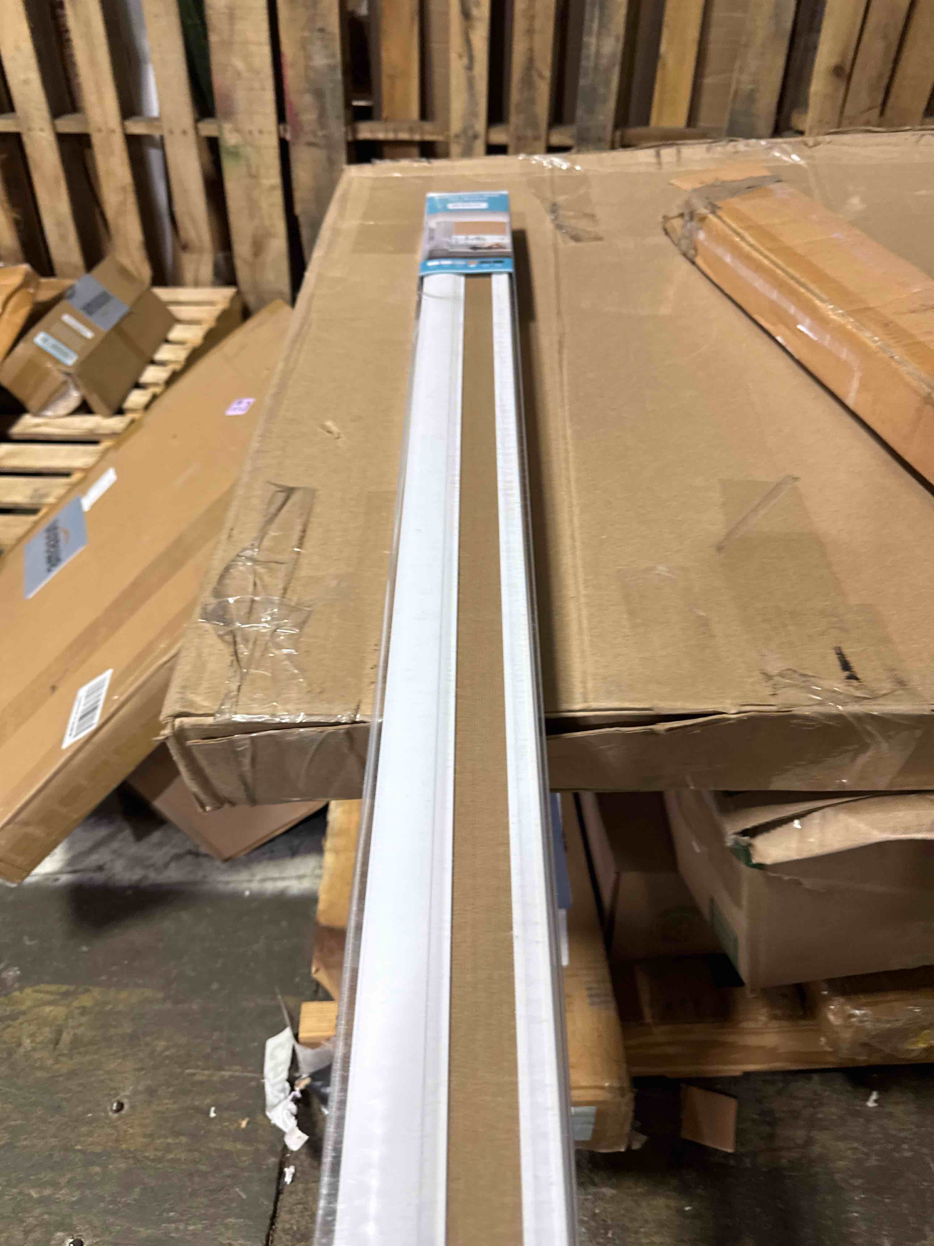 Condition photo showing New/Like New for custom size cellular shades cordless, blackout top down bottom up honeycomb blinds, thermal insulated energy saving room darkening window shades for indoor windows, easy to install, brown