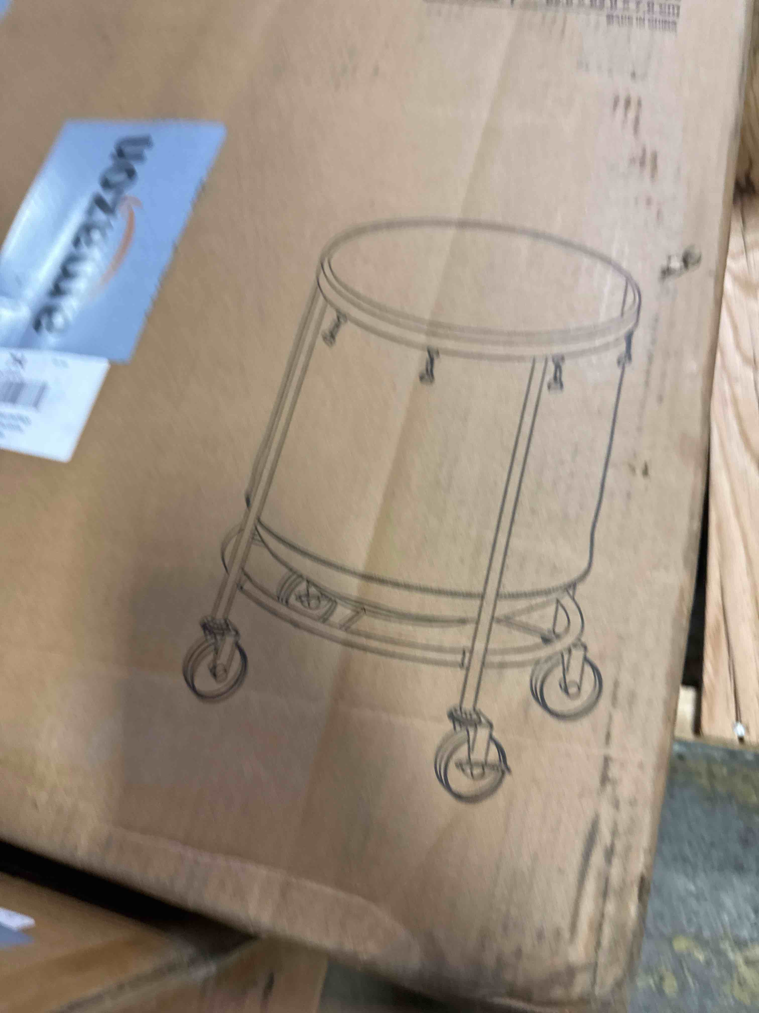 Condition photo showing New/Like New for songmics laundry basket, rolling steel frame with 2 locking wheels, 190 l | heavy-duty laundry hamper cart with removable bag, white and metallic silver, urls01mz