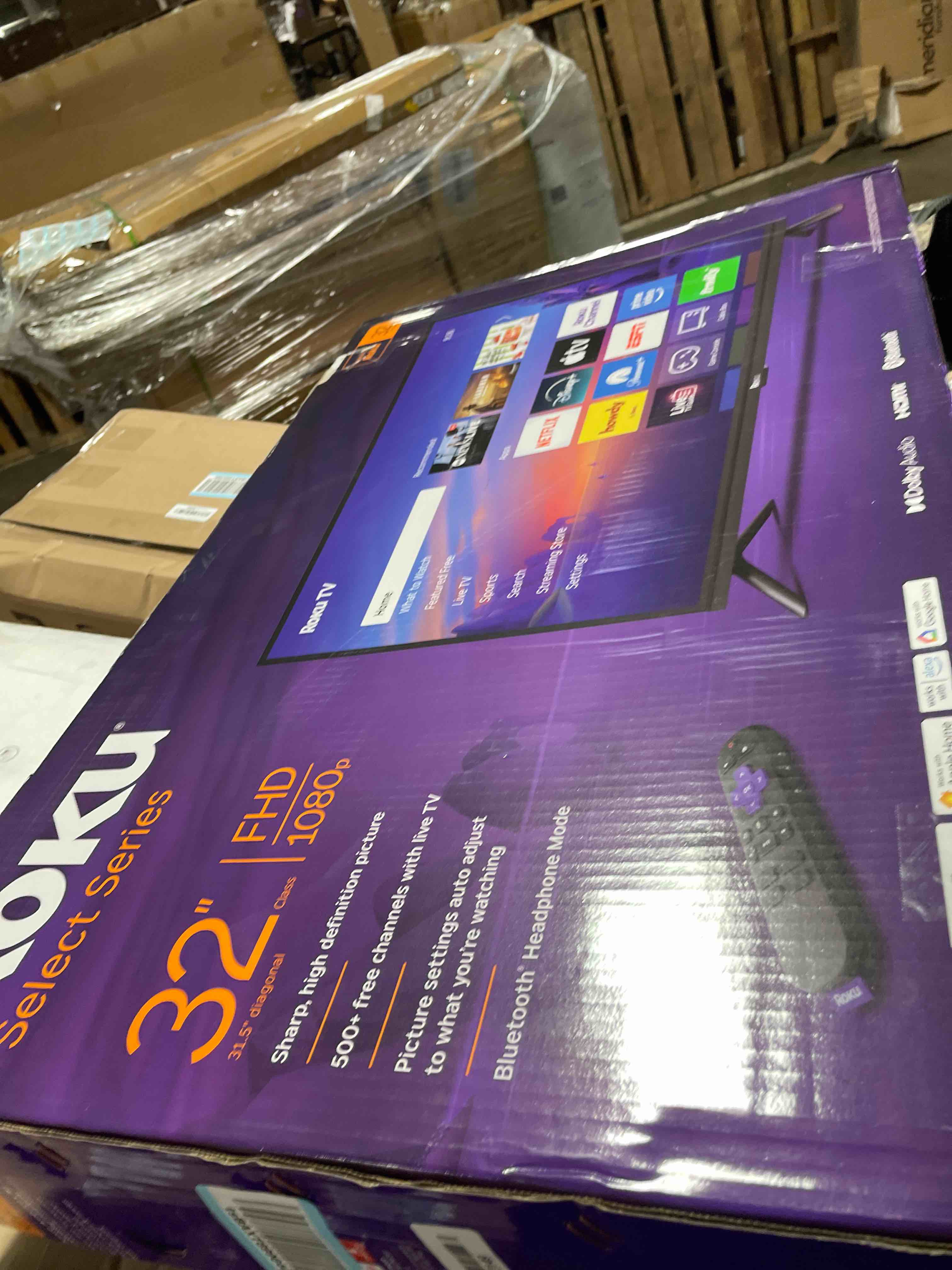 Condition photo showing As Is for roku smart tv 2026 – 32-inch select series, 1080p full hd tv – roku tv with voice remote – flat screen led television with wi-fi for streaming live local news sports & movies, bluetooth headphone mode