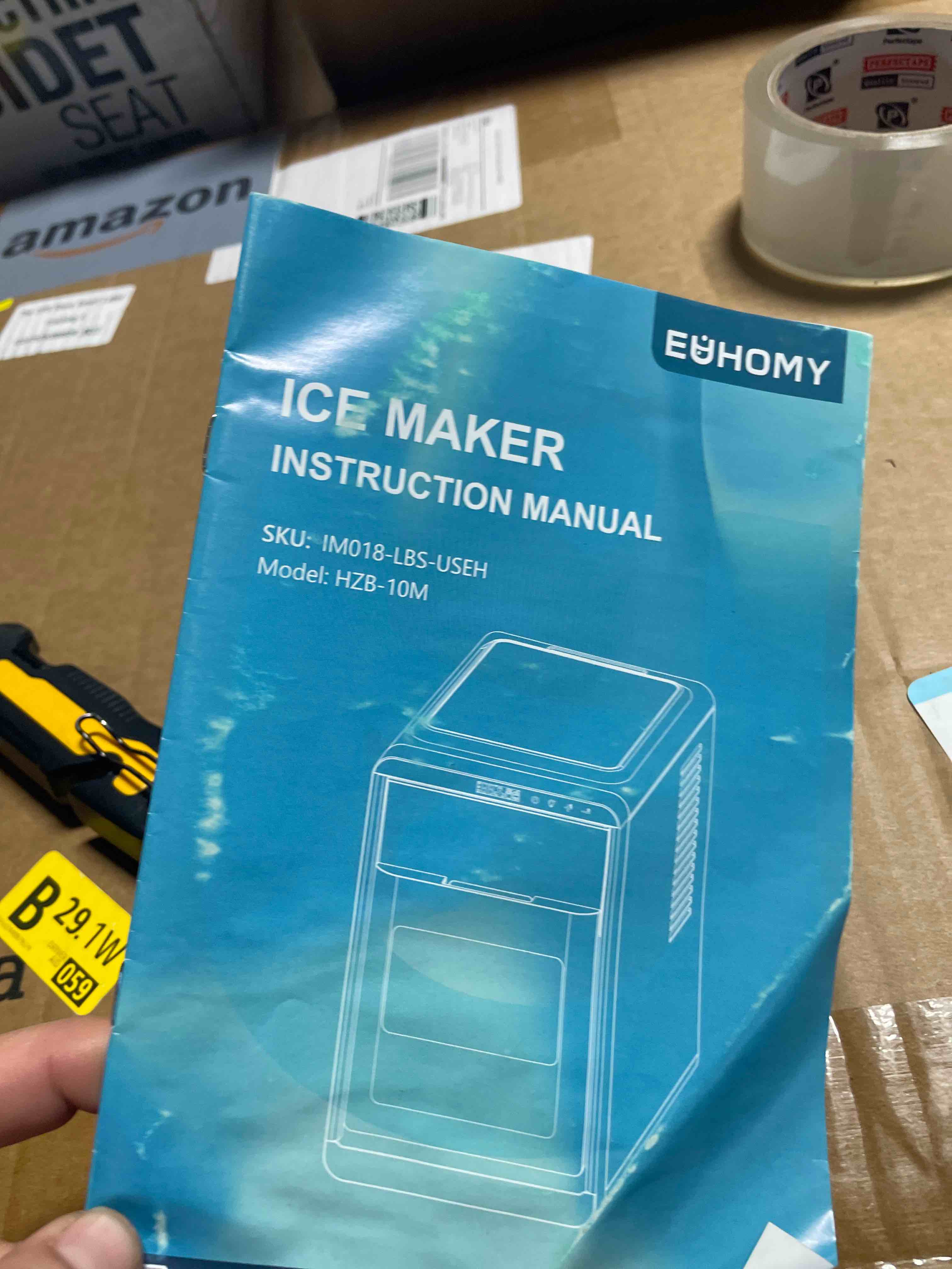 Condition photo showing As Is for euhomy nugget ice maker countertop, 44lbs/24h sonic ice maker machine, self-cleaning pellet ice makers with ice scoop&basket, countertop pebble ice maker for home/kitchen/office