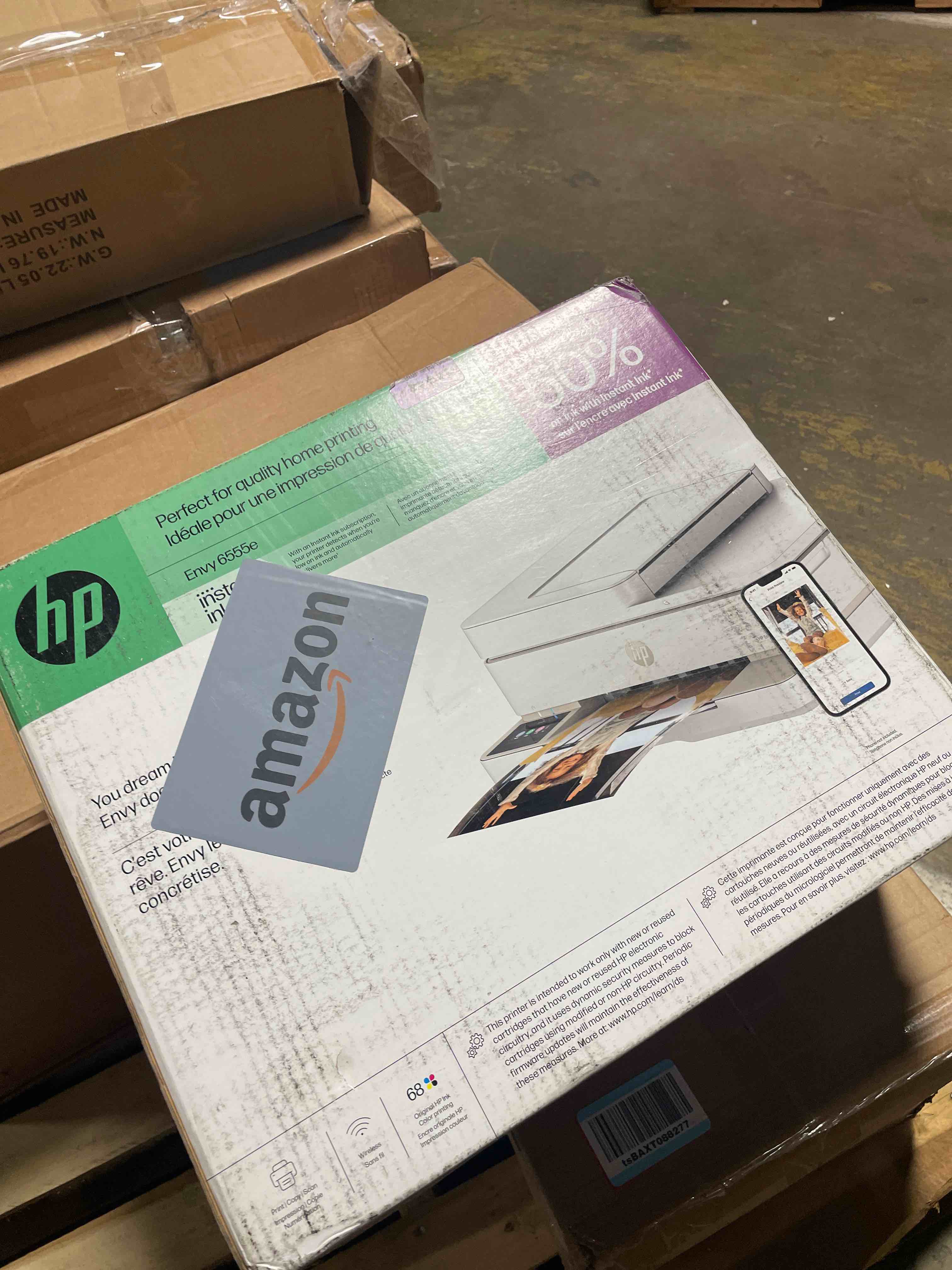 Condition photo showing Good Condition for hp envy 6555e wireless all-in-one color inkjet printer, portobello, print, scan, copy, duplex printing best-for-home, 3 month instant ink trial included, ai-enabled (714n5a)