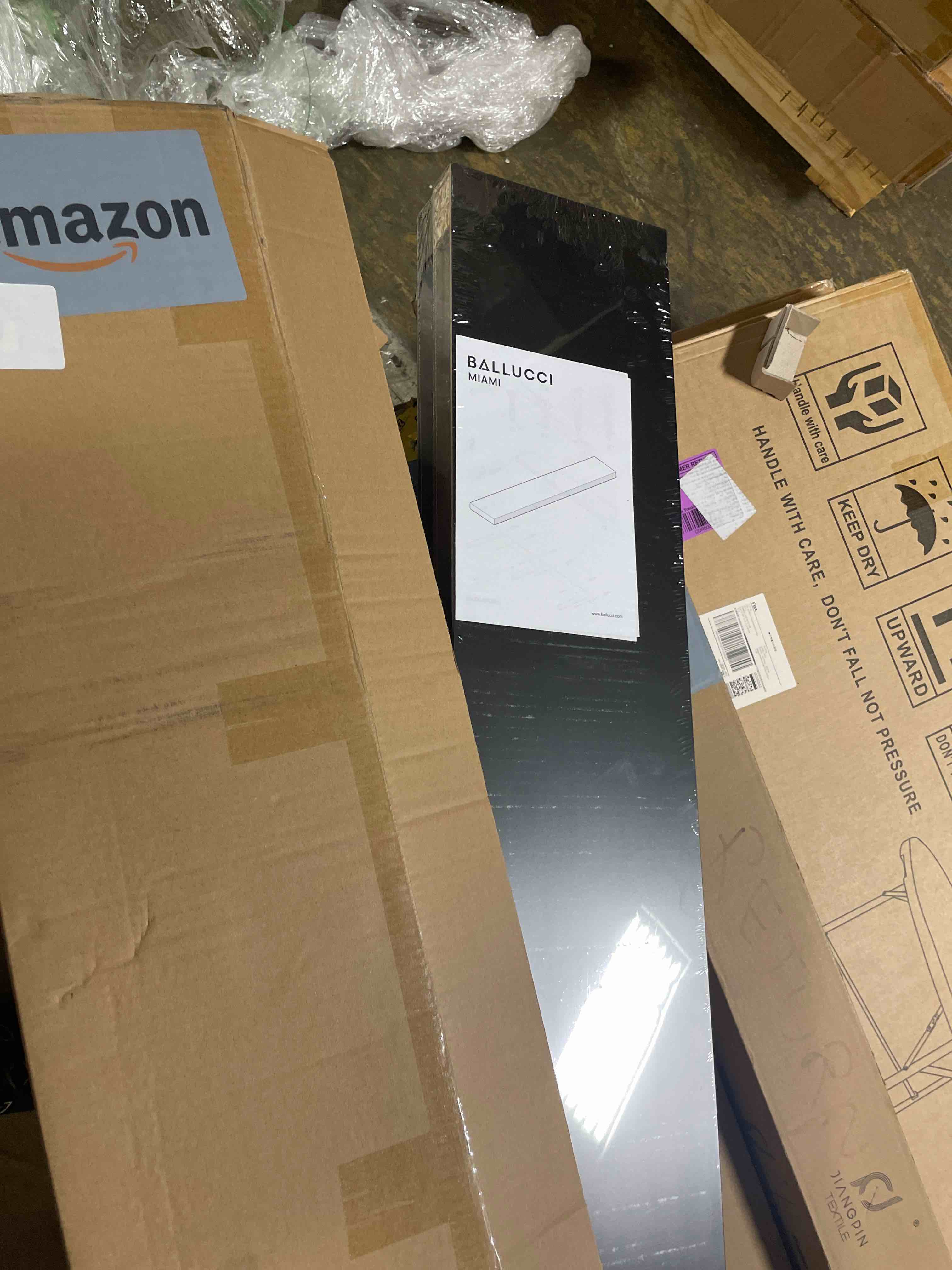 Condition photo showing New/Like New for bameos floating shelves, 31w x 8d black wall mounted wooden shelves with invisible brackets set of 2, hanging wall shelves decoration for bedroom, bathroom, living room and kitchen 31x7 2pcs black