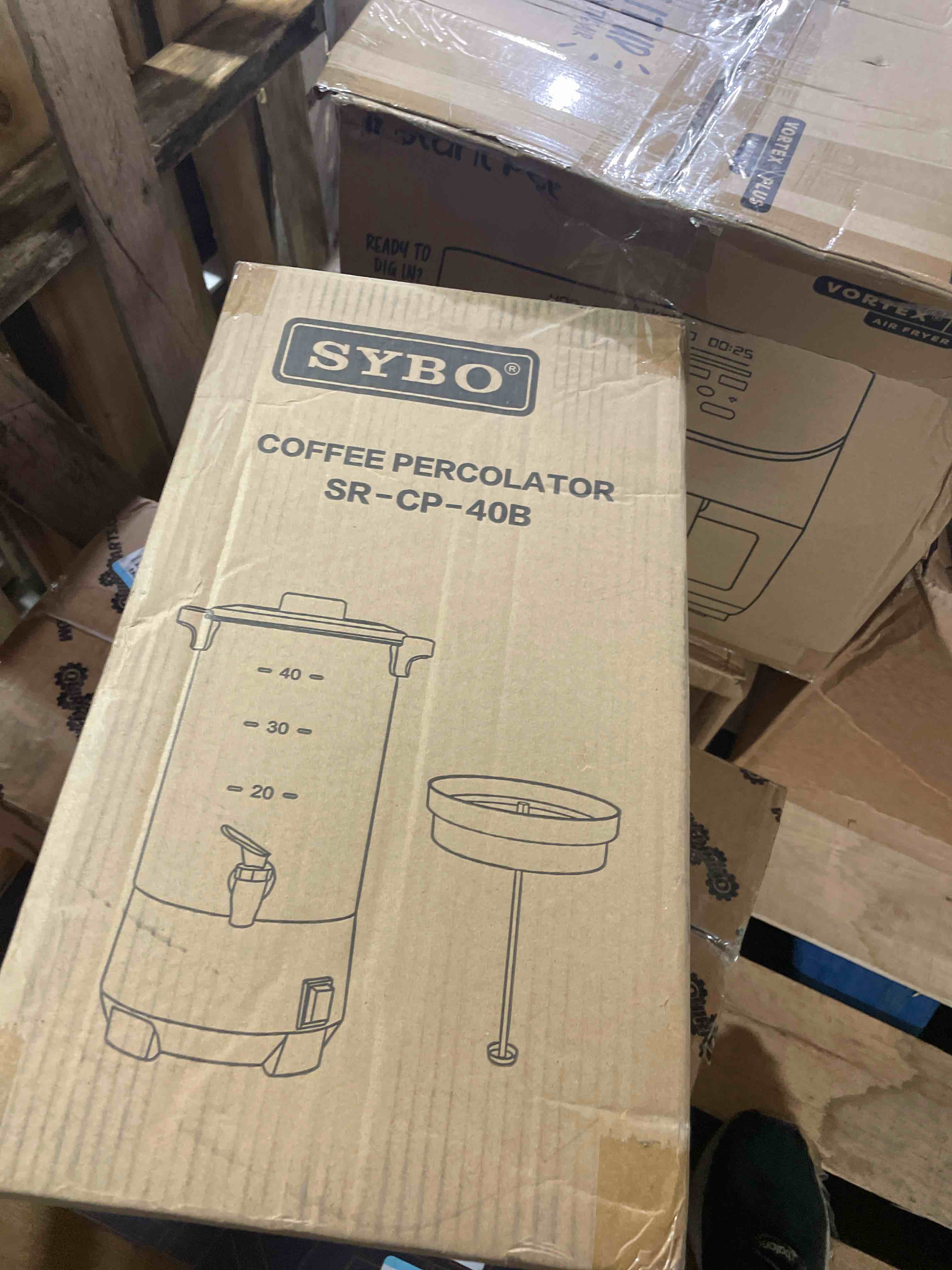 Condition photo showing New/Like New for sybo 6l commercial coffee maker, stainless steel coffee urn with cool-touch handles, electric coffee pot hot beverage dispenser, quick-brewing coffee urn, for events,party & catering - 45 cup 45cup black