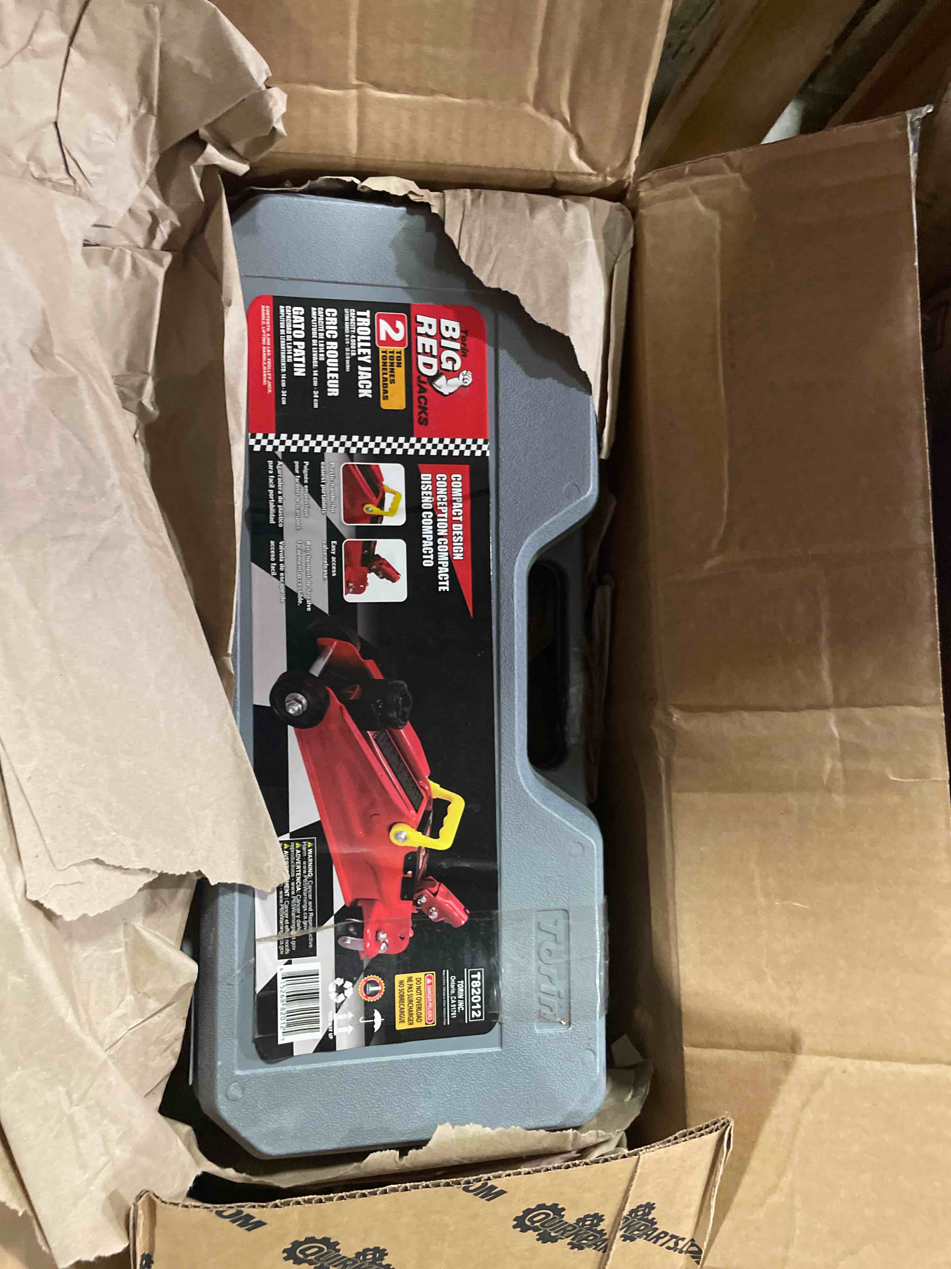 Condition photo showing Good Condition for big red tam82012 torin hydraulic trolley service/floor jack with blow mold carrying storage case, 2 ton (4,000 lb) capacity, red normal red