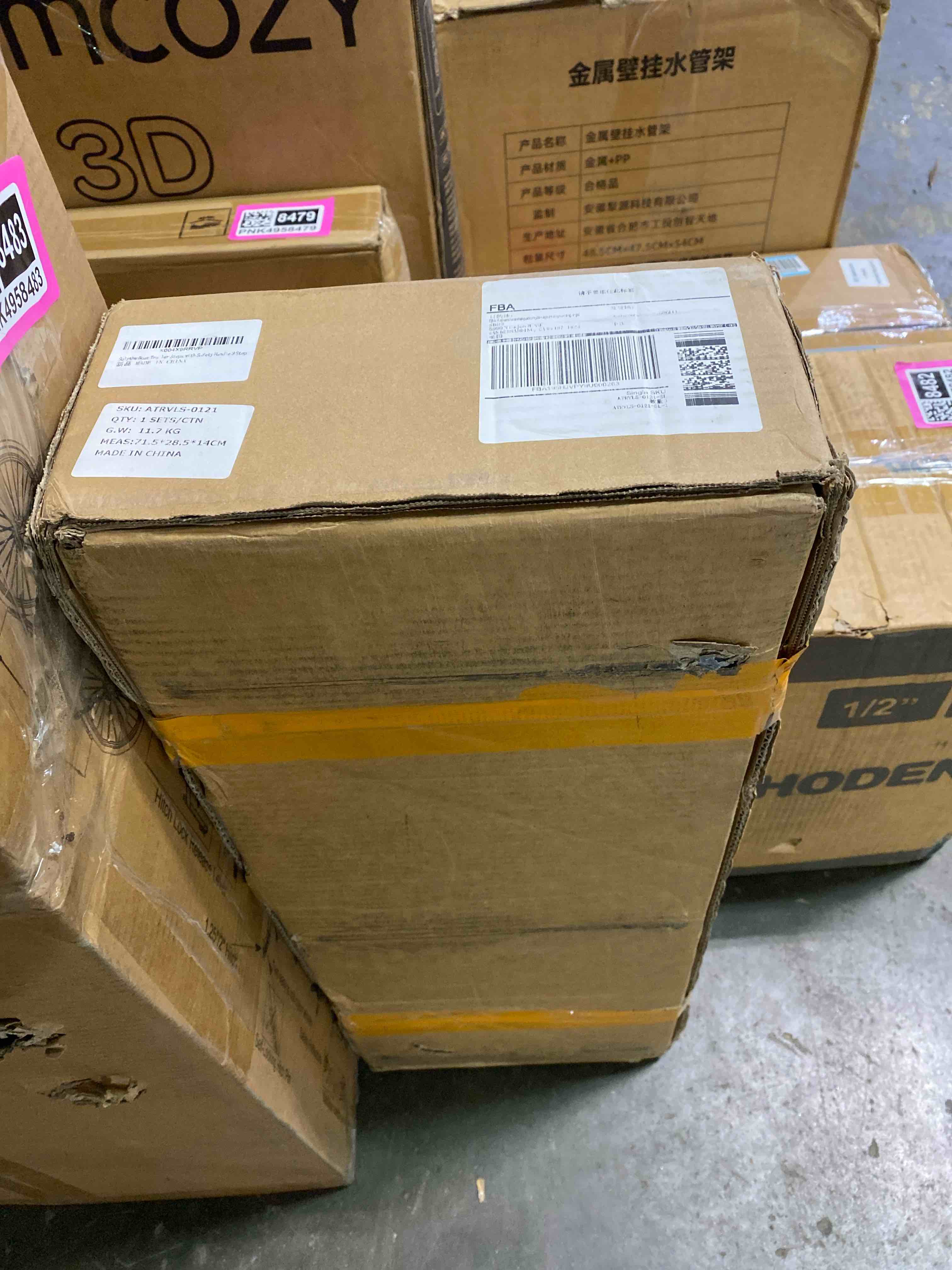 Condition photo showing New/Like New for boat trailer steps with handrail boat trailer ladder 3 steps | heavy duty trailer tongue non-slip tread side mount , 500 lbs capacity