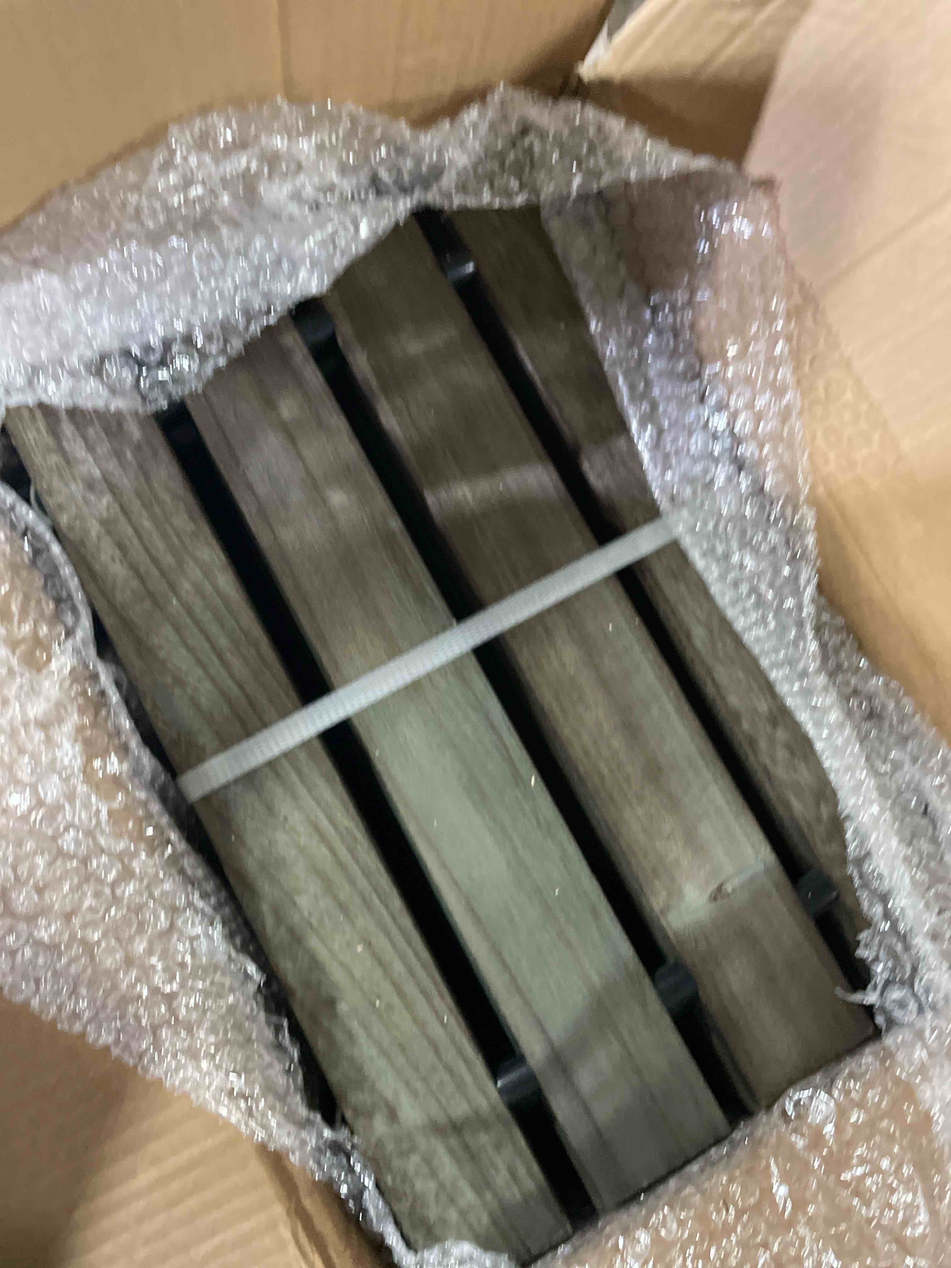 Condition photo showing New/Like New for amazer wooden garden pathway, 12 ft roll out straight walkway, widened plank non-slip outdoor walkway path with 8 stakes, garden lawn pavers for outside walkway backyard wedding party boardwalk, brown brown 12 ft - straight