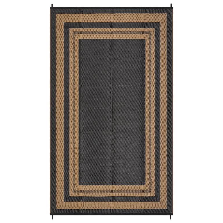 5’x8’ outdoor rug waterproof reversible – plastic straw mat, modern border design – indoor outdoor carpet for patio, camping, balcony, deck, backyard, porch