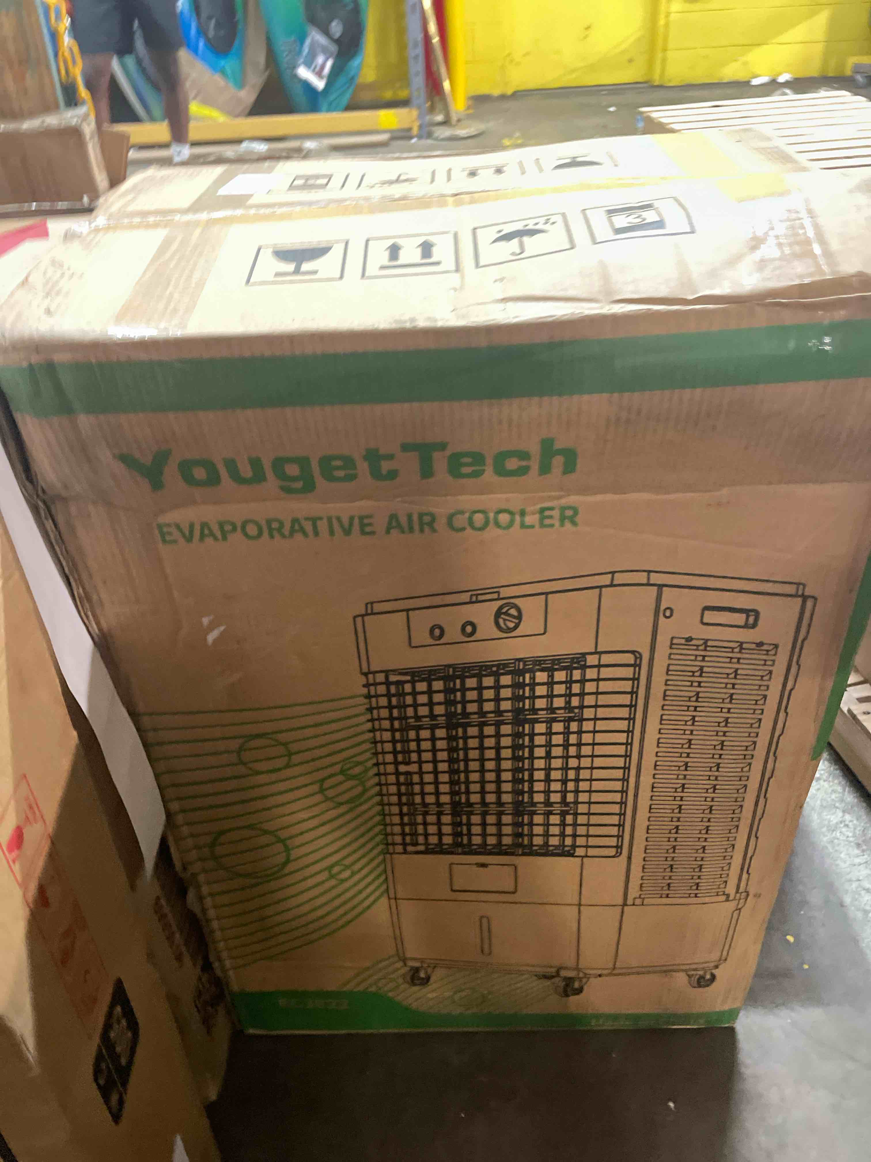 Condition photo showing Good Condition for yougettech 37" portable swamp cooler, 3000cfm | portable evaporative cooler with 120° oscillation, 3 speeds, dust-proof bag. for garage, outdoor yard, patio, shop, factory