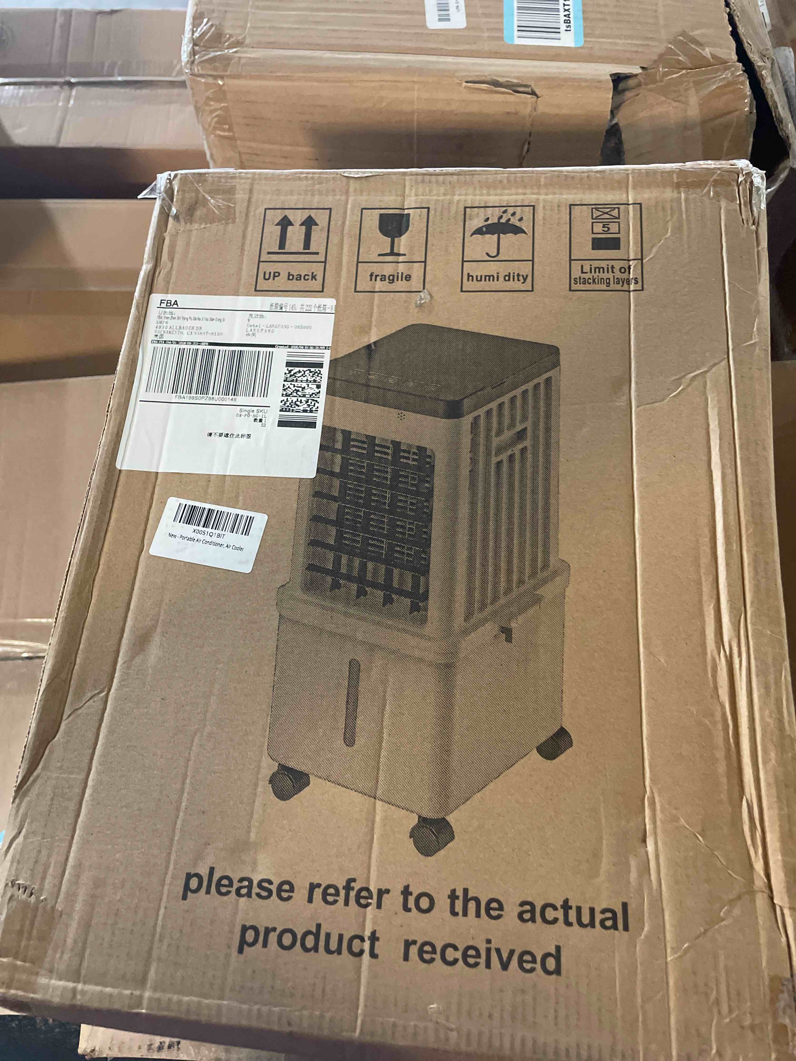 Condition photo showing New/Like New for portable air conditioners, 4-in-1 evaporative air cooler,swamp cooler w/ 3.5 gal detachable tank [2026 upgraded],120° oscillation,quiet,timer,fast cooling room air conditioner for home office garage pure white(cream)