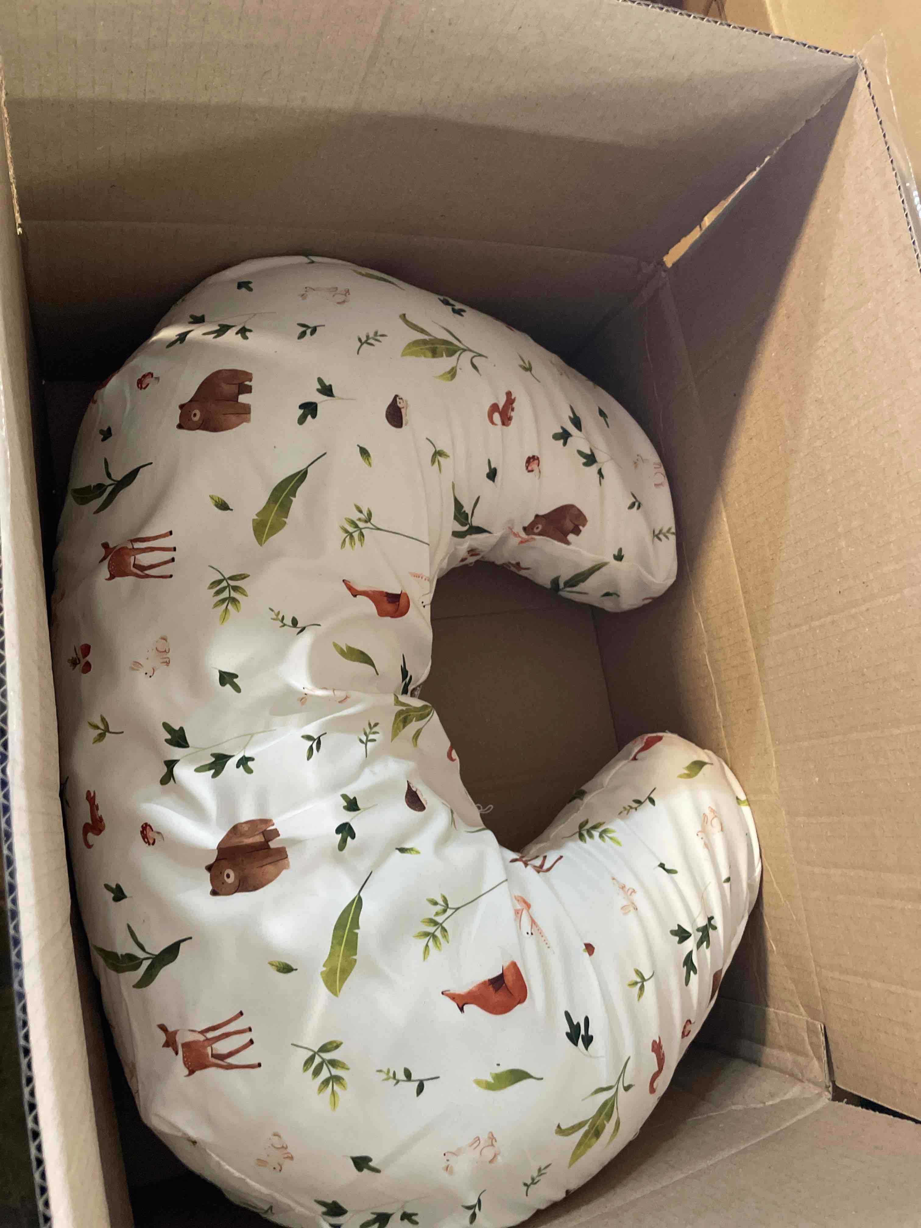 Condition photo showing Good Condition for boppy nursing pillow - firm, ergonomic u-shaped bottle and breastfeeding pillow with high lift for comfort and support, spacious surface - neutral plants and animals new nursing pillow neutral plants and animals