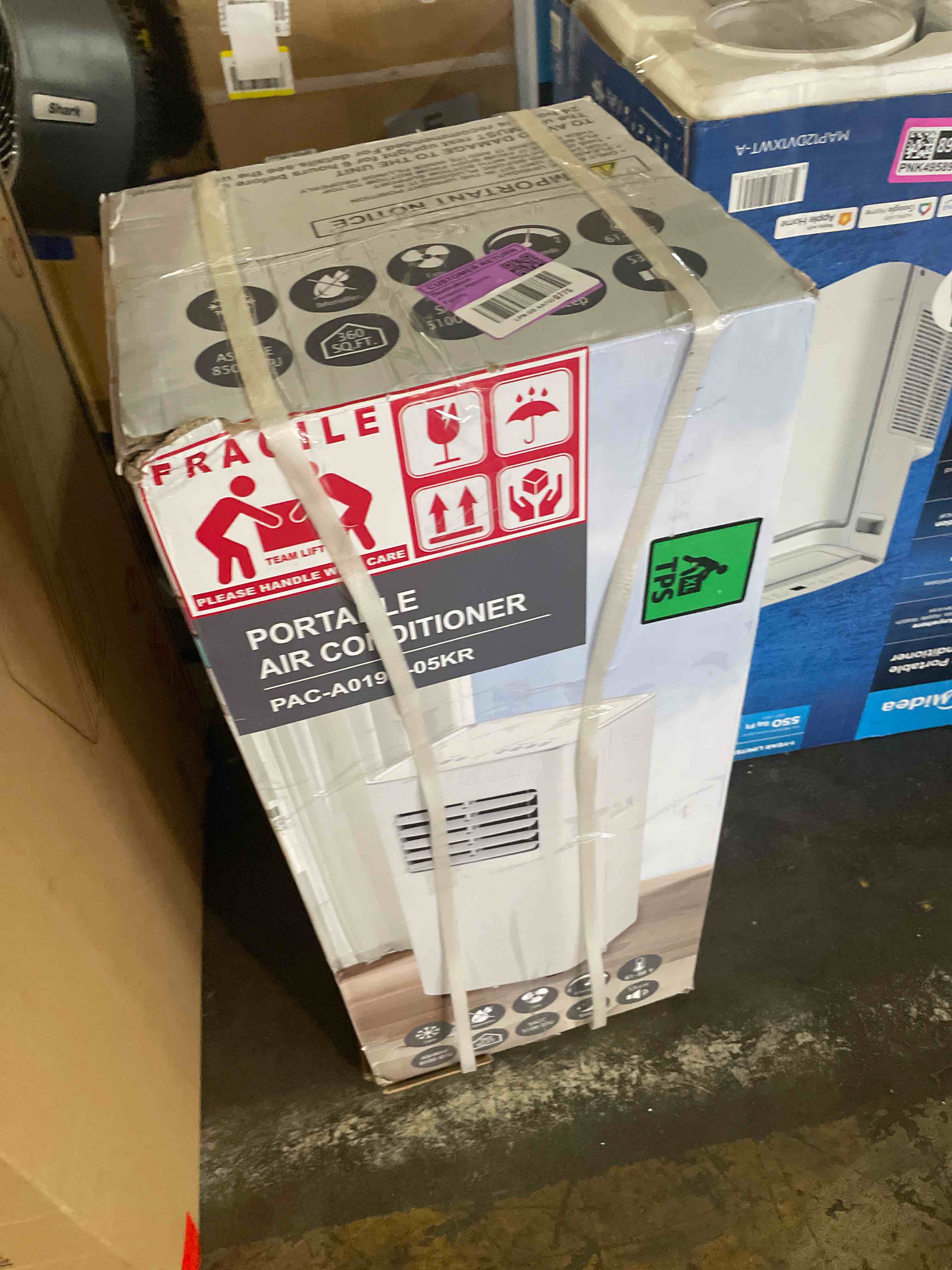 Condition photo showing As Is for euhomy 10,000 btu portable air conditioners for rooms up to 450 sq. ft. | 400 cfm, 4 modes (cool, dry, fan, sleep), remote & panel control, easy installation, 20–50 in. window kit, 50db, 24h timer