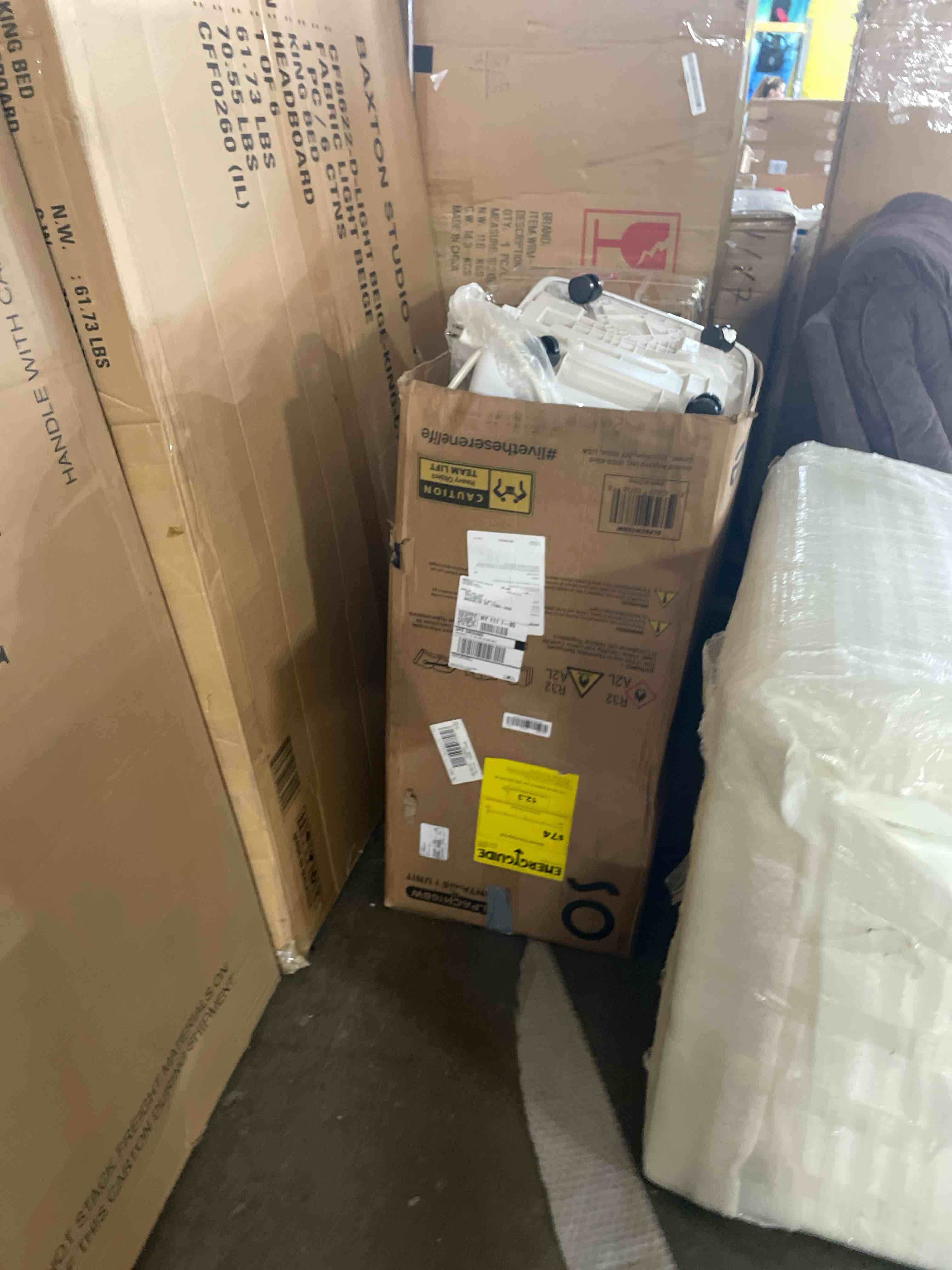 Condition photo showing As Is for serenelife portable conditioner, 8000 btu 3-in-1 compact standing air conditioner for rooms up to 300 sq. ft., energy efficient floor ac unit with remote control, universal casters, window mount kit