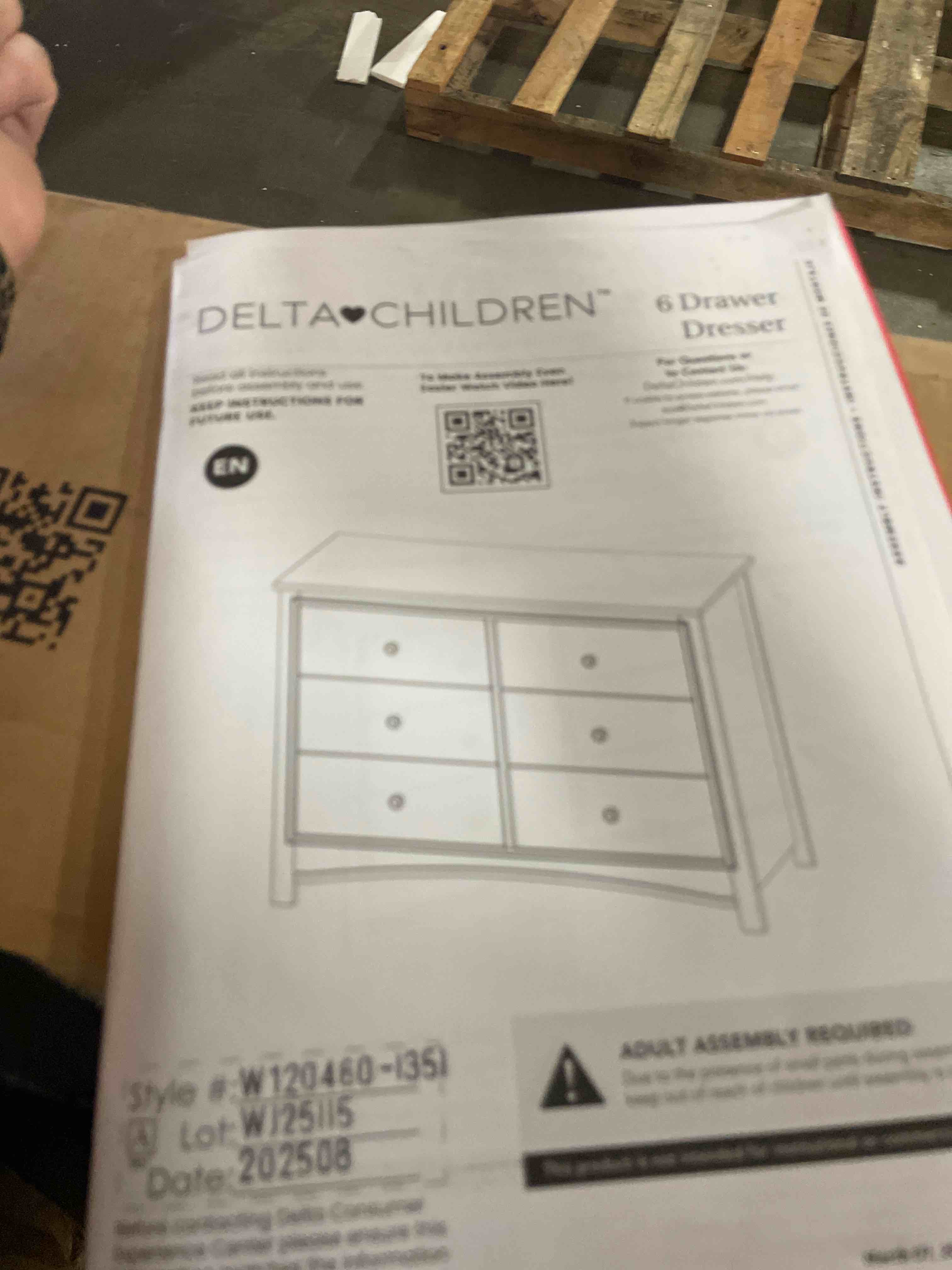 Condition photo showing Good Condition for delta children perry 6 drawer dresser - greenguard gold certified, moonstruck grey