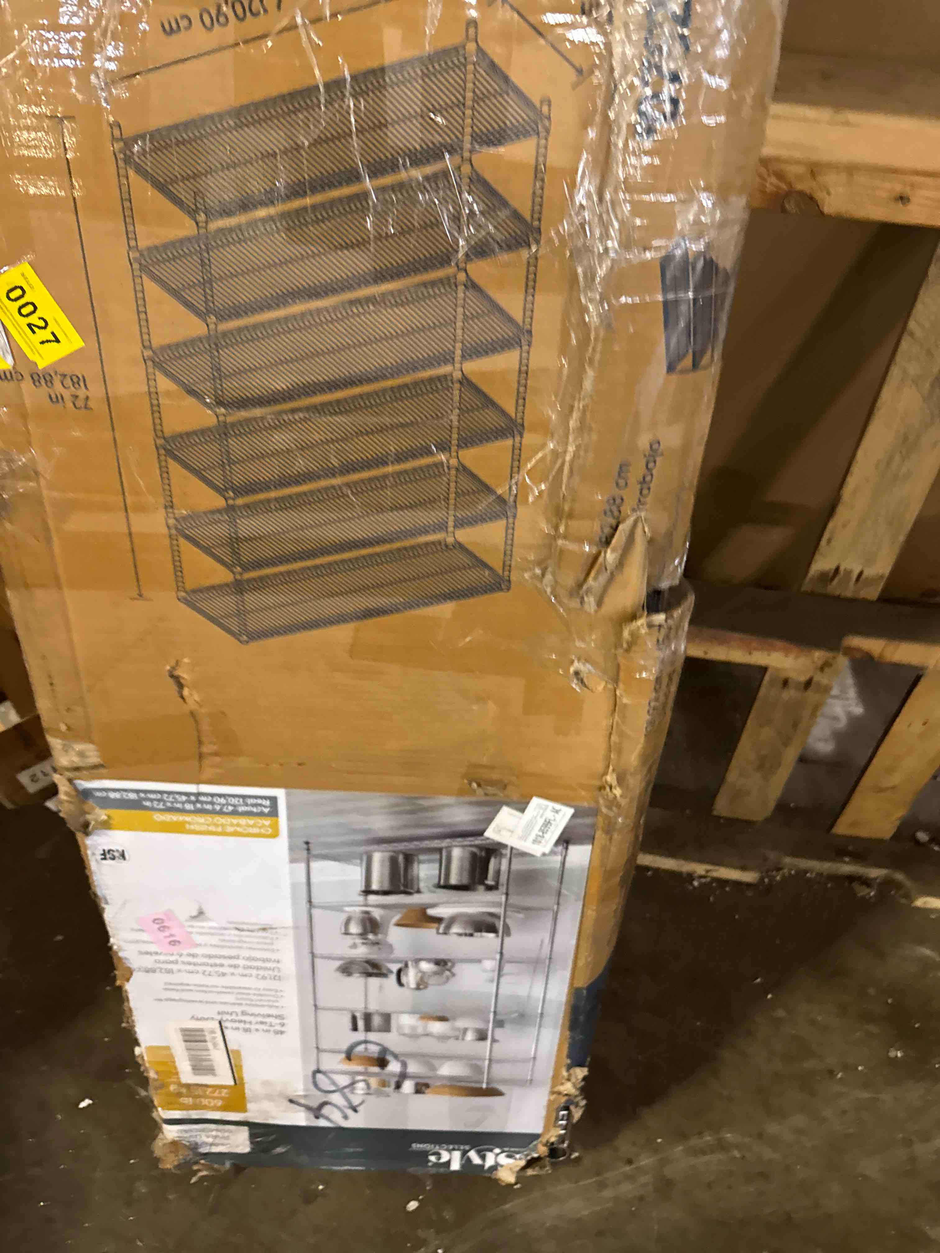 Condition photo showing As Is for bestoffice 18x48x72 storage shelves commercial heavy duty metal shelves garage organizer wire rack shelving storage unit shelf adjustable utility 6000 lbs capacity,chrome chrome 18l x 48w x 77h