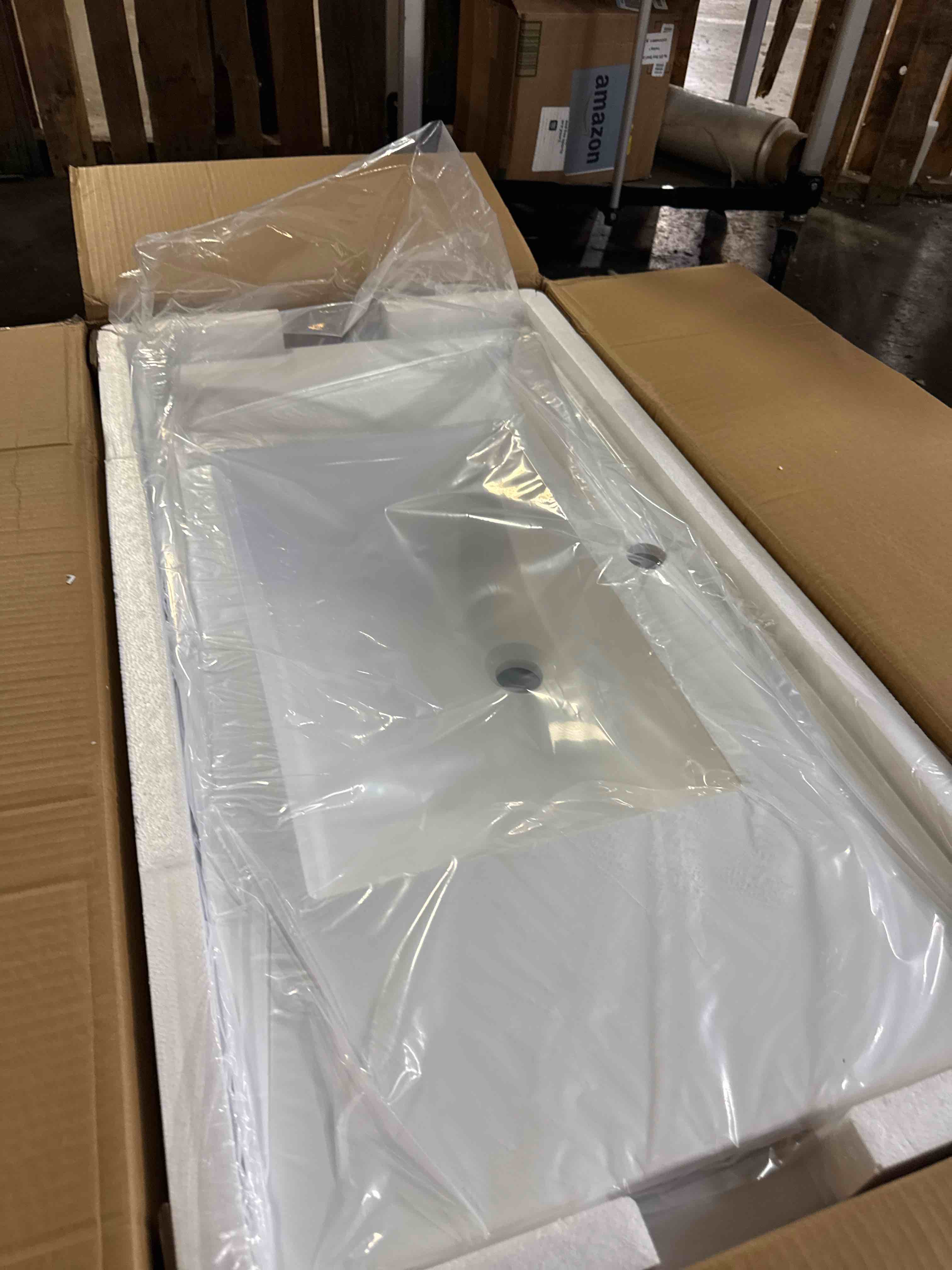 Condition photo showing New/Like New for 48" ceramic vanity sink top(similar see pics)