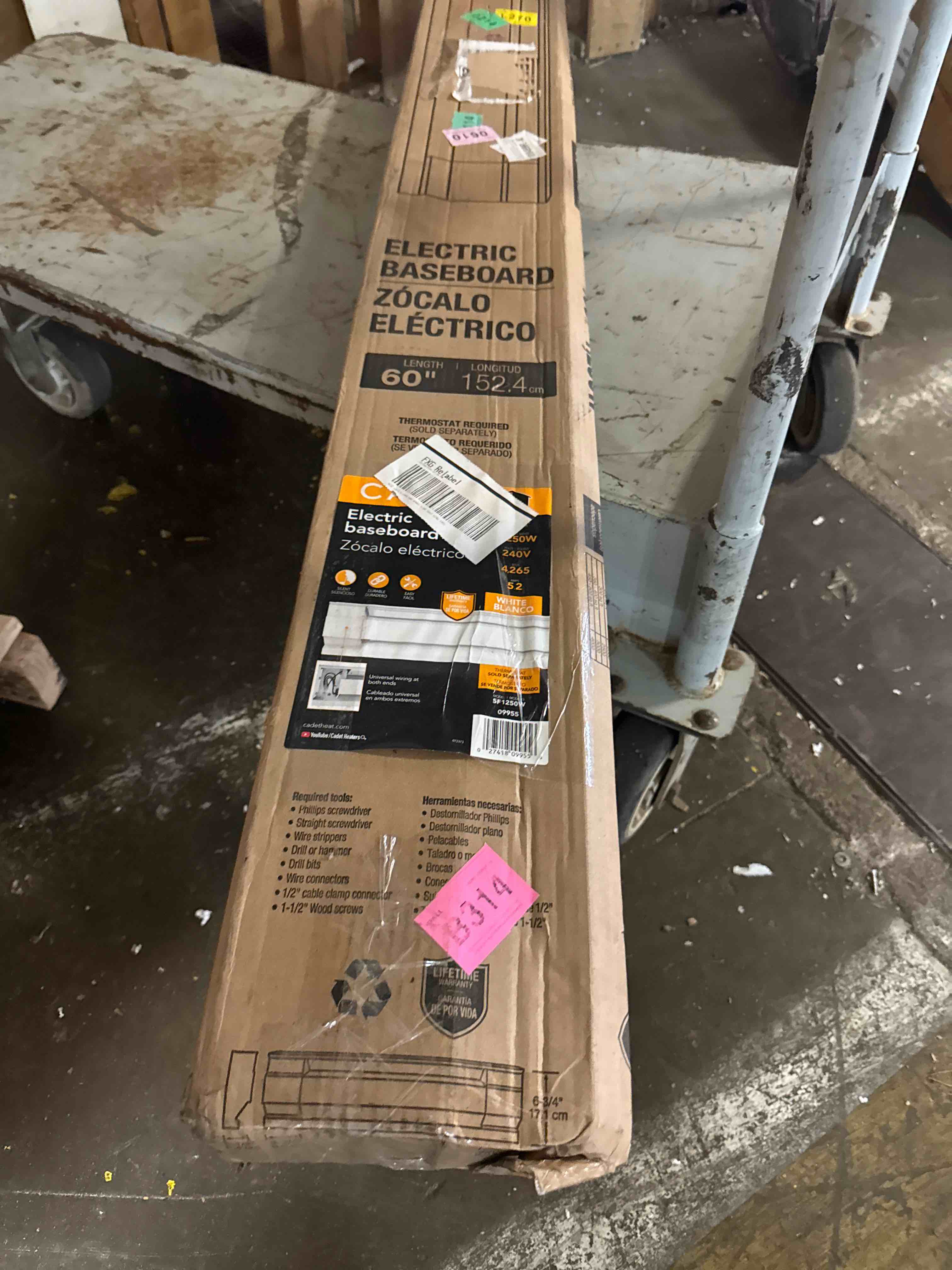 Condition photo showing New/Like New for cadet f series 5-foot electric baseboard heater  white
