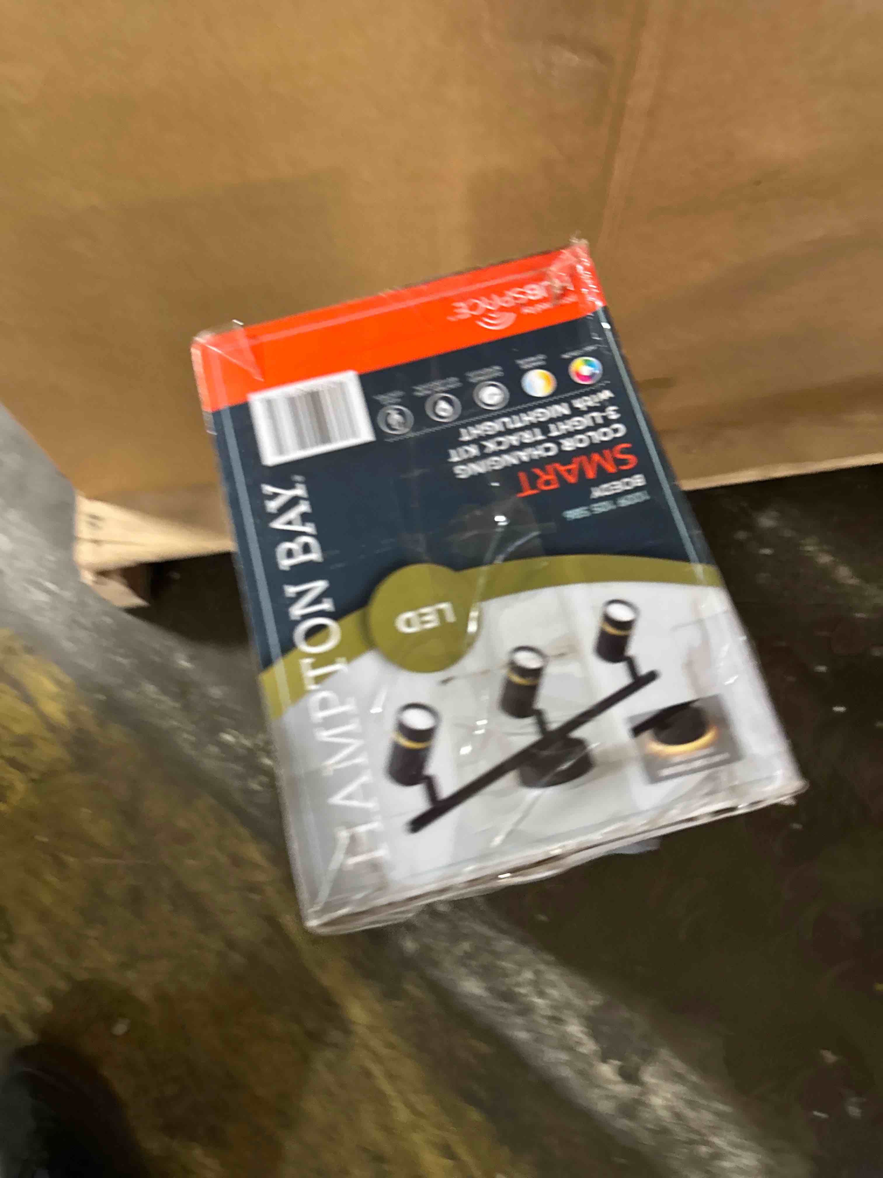 Condition photo showing New/Like New for hampton bay boedy 2 ft. 3-light smart matte black integrated led fixed track lighting kit with night light powered by hubspace