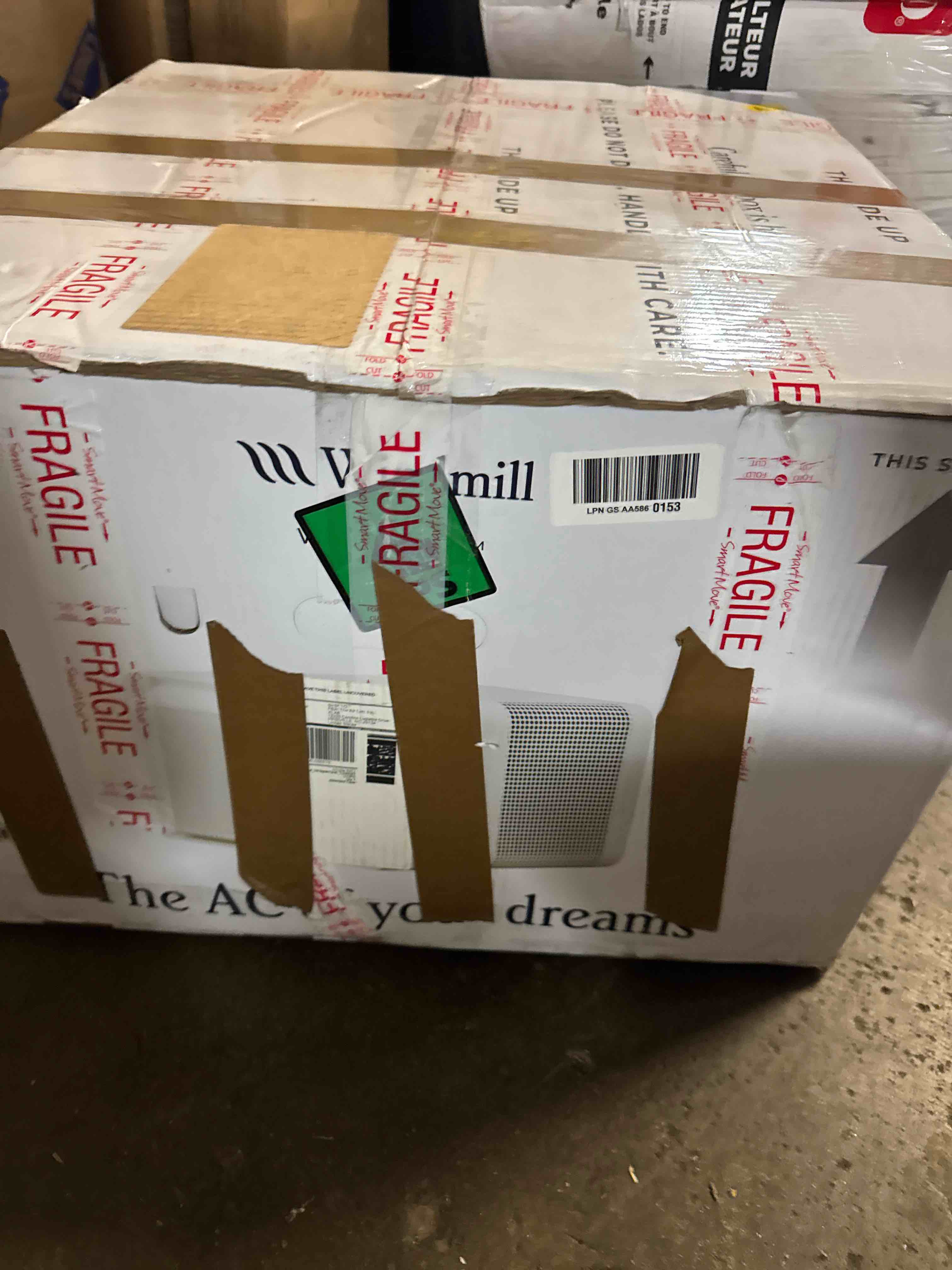 Condition photo showing As Is for windmill air conditioner smart home ac unit - easy to install, quiet, and energy efficient - side insulation - auto-dimming led display - app and voice-enabled - 12000 btu - designed in the usa( no remote similar)