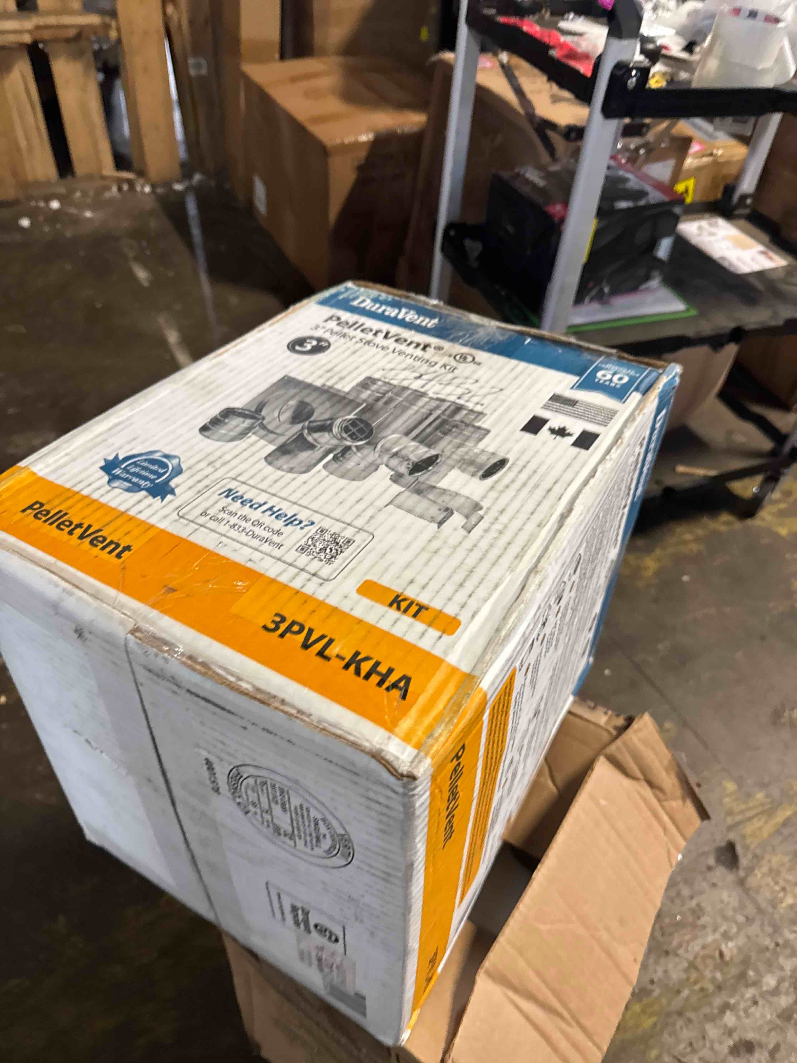Condition photo showing As Is for duravent pelletvent 3 in. pellet stove venting system (3pvl-kha)